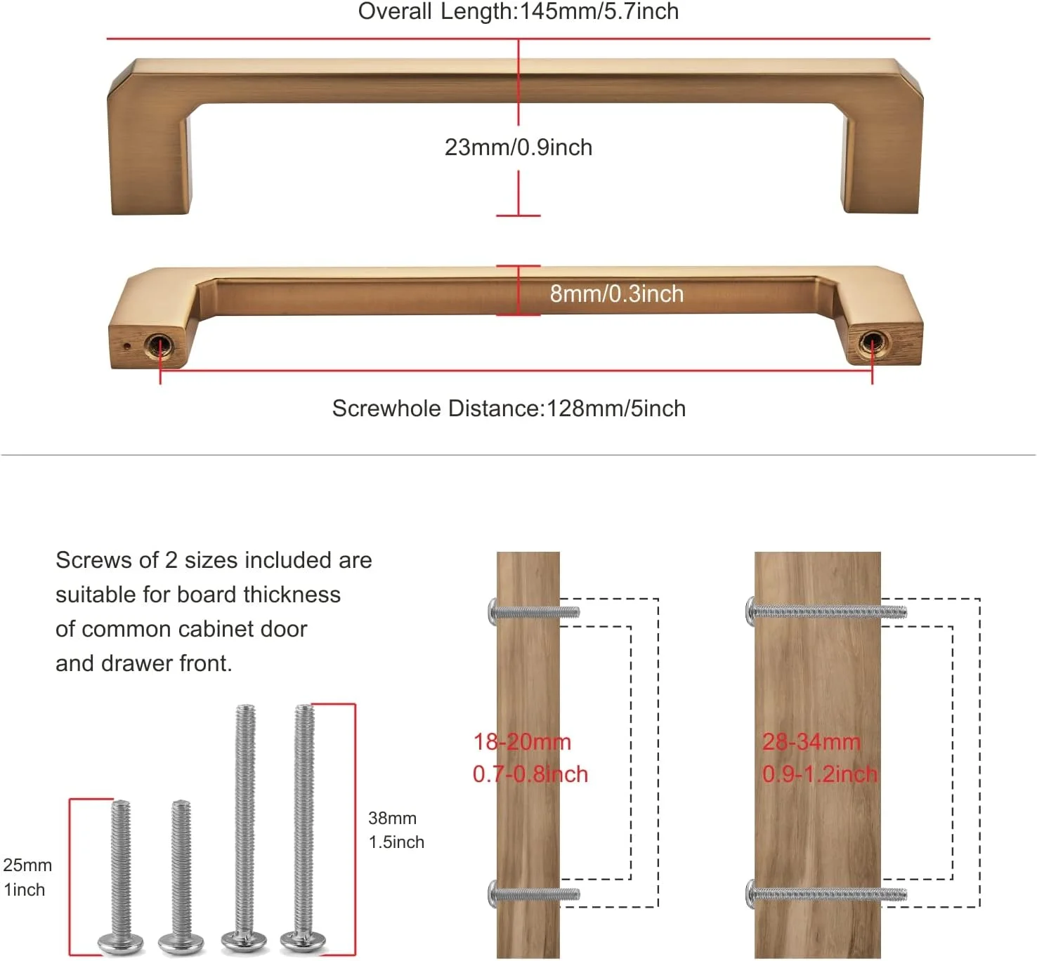 دستگیره کابینت مدرن TUNNY - دستگیره سخت افزاری مبلمان جامد برس خورده شامپاین مات فاصله پیچ 5 اینچ / 128 میلی متر (بسته 10 عددی) برای سخت افزار مبلمان کمد اتاق خواب کابینت آشپزخانه