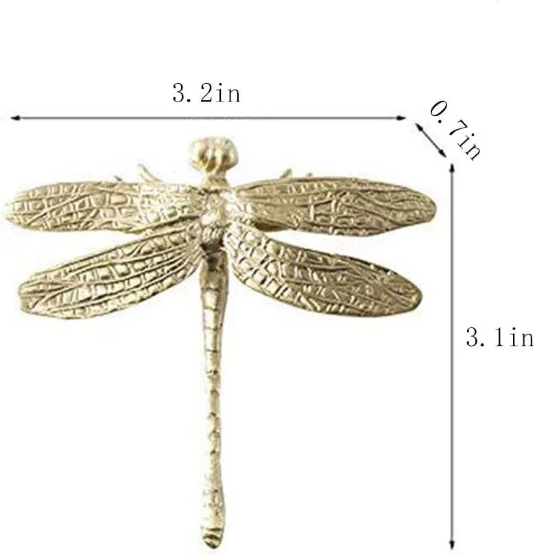 دستگیره کشو برنجی UniDes طرح سنجاقک طلایی، 2 عددی - مناسب برای دکوراسیون مدرن منزل