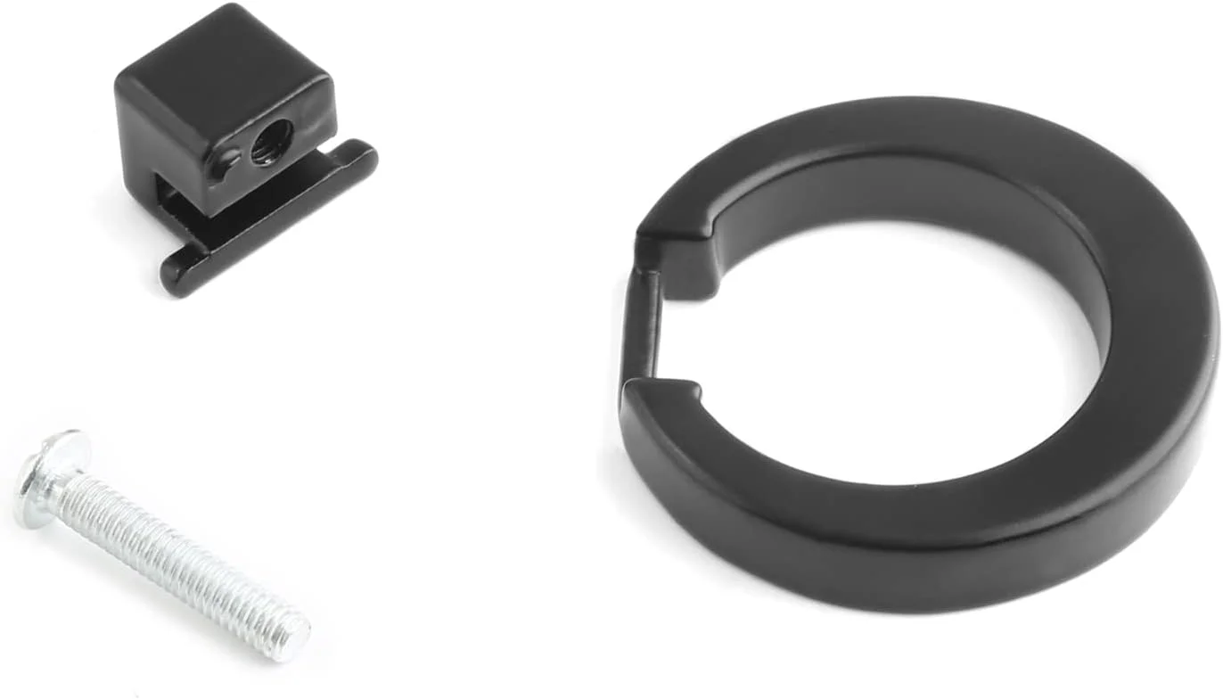 یونهوی، بسته 2 عددی دستگیره حلقه ای کشو به سبک مدرن اروپایی، آلیاژ روی 1.57 اینچی، دستگیره های حلقه ای تک سوراخه برای کشو کمد لباس، مشکی