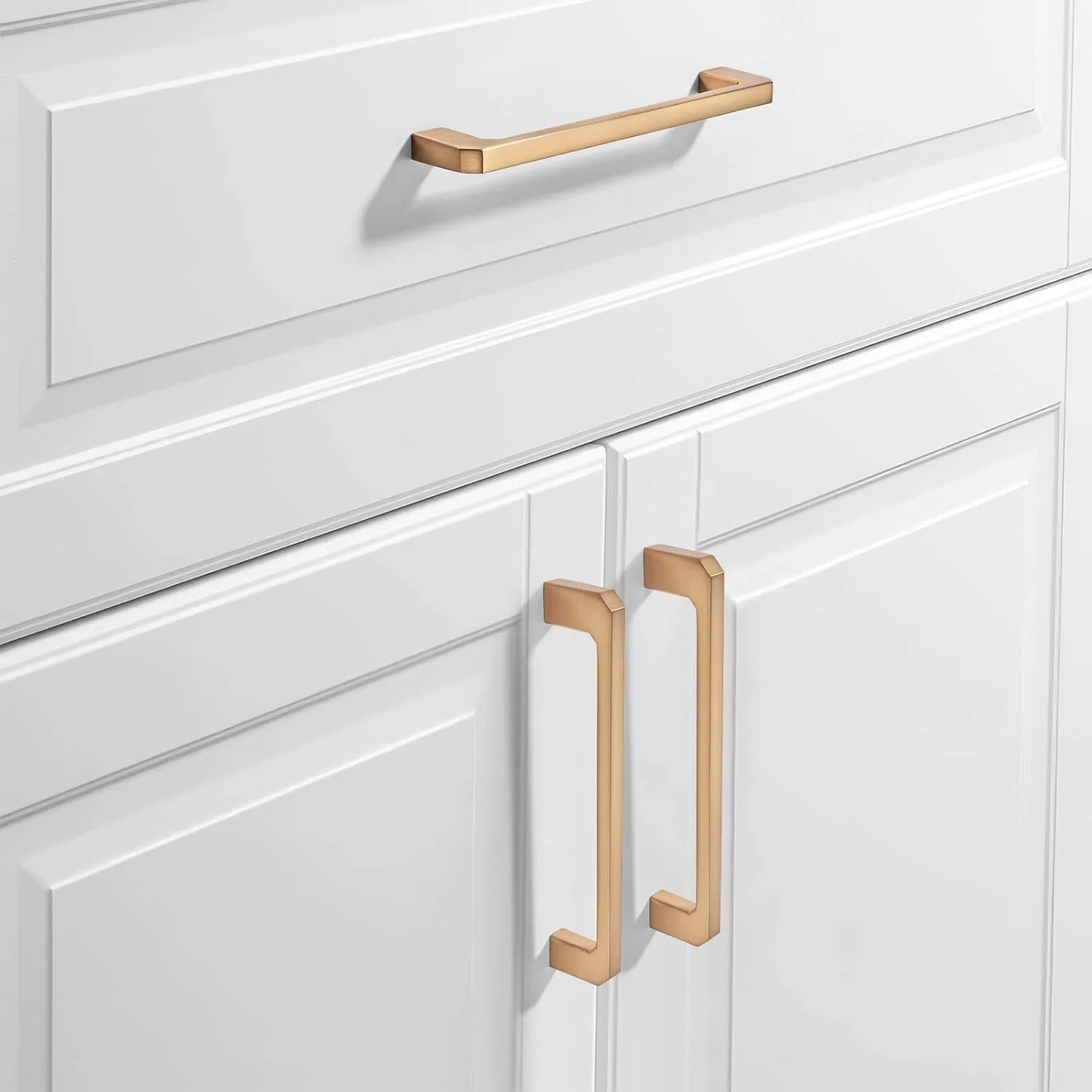 دستگیره کابینت مدرن TUNNY - دستگیره سخت افزاری مبلمان جامد برس خورده شامپاین مات فاصله پیچ 5 اینچ / 128 میلی متر (بسته 10 عددی) برای سخت افزار مبلمان کمد اتاق خواب کابینت آشپزخانه