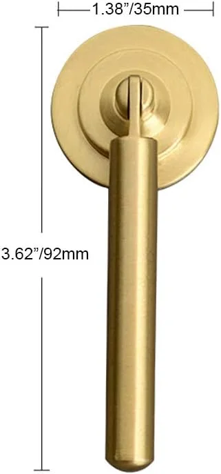 تیاززا 2 عدد دستگیره کشو برنجی برس خورده، دستگیره کابینت به سبک مدرن اواسط قرن، دستگیره کمد، دستگیره طلایی کشو کابینت حمام