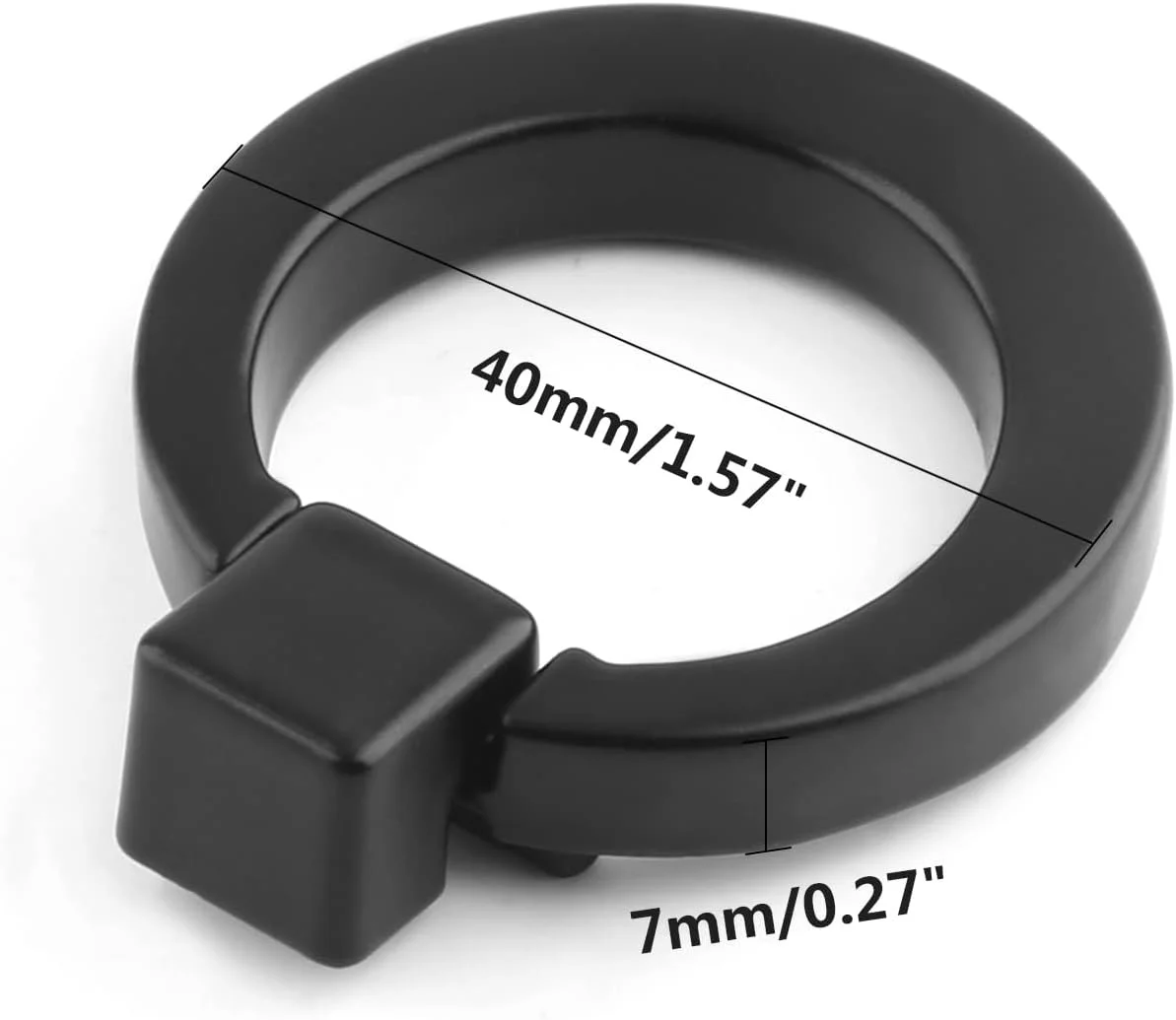 یونهوی، بسته 2 عددی دستگیره حلقه ای کشو به سبک مدرن اروپایی، آلیاژ روی 1.57 اینچی، دستگیره های حلقه ای تک سوراخه برای کشو کمد لباس، مشکی