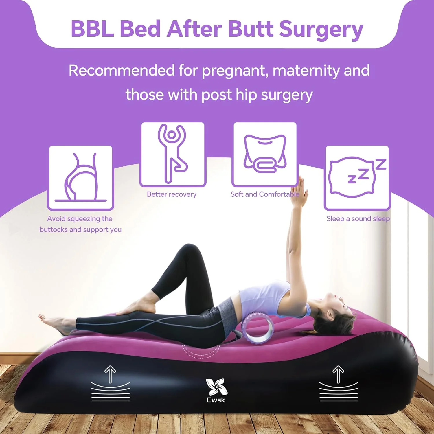 تخت خواب BBL بعد از جراحی برای خوابیدن با حفره - تشک بادی بعد از عمل لیفت باسن برزیلی، فلاک ضخیم و پمپ برقی داخلی، جنس خواب ضد آب پزشکی به همراه کیف حمل تخت خواب BBL بعد از جراحی برای خوابیدن با حفره - تشک بادی بعد از عمل لیفت باسن برزیلی، فلاک ضخیم و پمپ برقی داخلی، جنس خواب ضد آب پزشکی به همراه کیف حمل