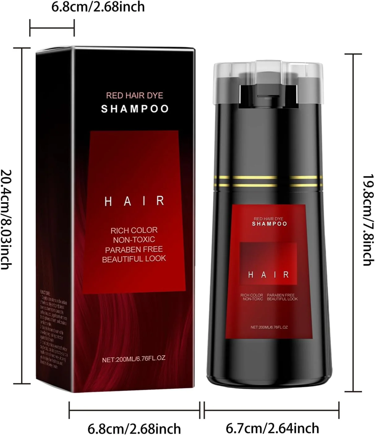 شامپو رنگ مو Zyngkp، شامپو رنگ موی طبیعی 200 میلی لیتری برای پوشش موهای سفید، ماندگاری طولانی و استفاده آسان، شامپو رنگ موی فوری مراقبت از مو، مناسب برای زنان و مردان (قرمز) شامپو رنگ مو Zyngkp، شامپو رنگ موی طبیعی 200 میلی لیتری برای پوشش موهای سفید، ماندگاری طولانی و استفاده آسان، شامپو رنگ موی فوری مراقبت از مو، مناسب برای زنان و مردان (قرمز)