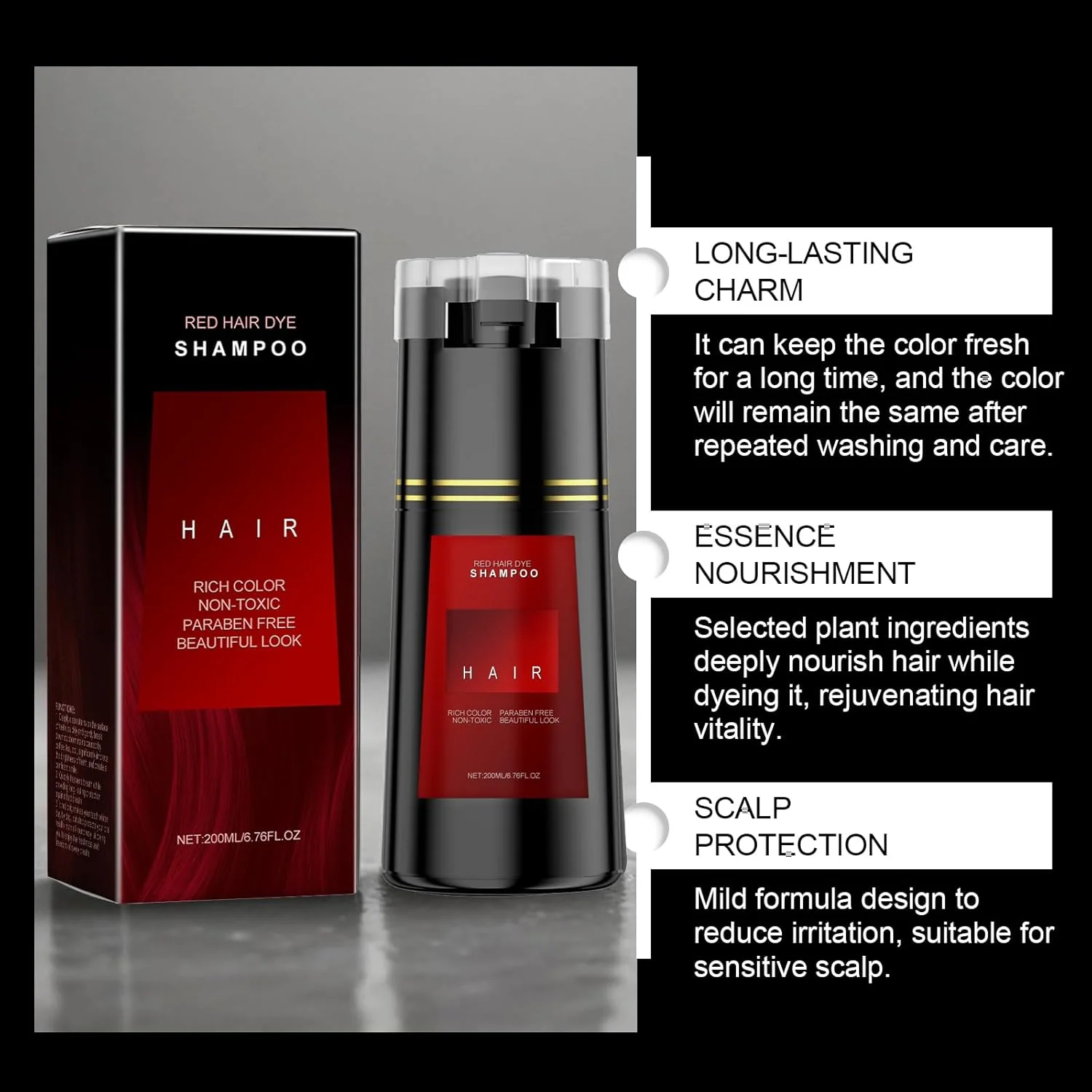 شامپو رنگ مو Zyngkp، شامپو رنگ موی طبیعی 200 میلی لیتری برای پوشش موهای سفید، ماندگاری طولانی و استفاده آسان، شامپو رنگ موی فوری مراقبت از مو، مناسب برای زنان و مردان (قرمز) شامپو رنگ مو Zyngkp، شامپو رنگ موی طبیعی 200 میلی لیتری برای پوشش موهای سفید، ماندگاری طولانی و استفاده آسان، شامپو رنگ موی فوری مراقبت از مو، مناسب برای زنان و مردان (قرمز)