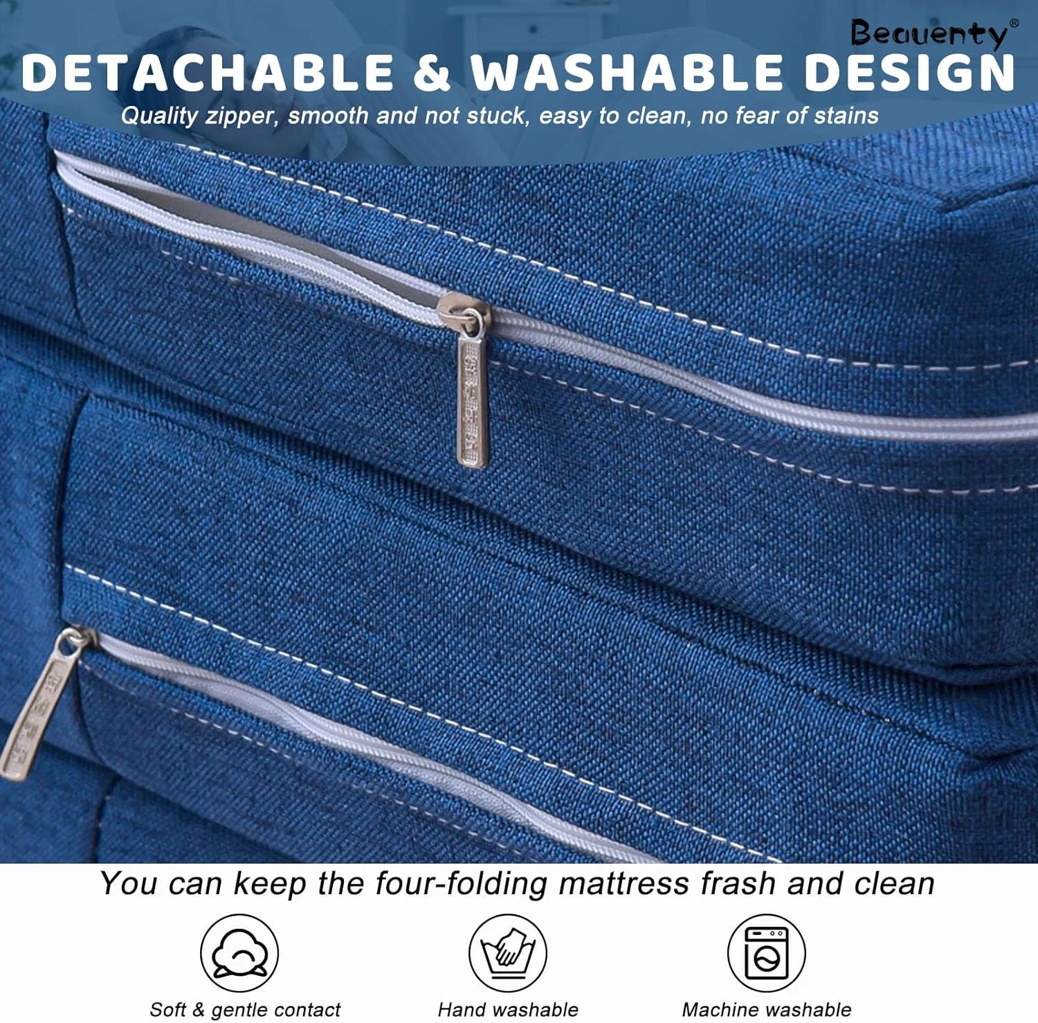 تشک تاشو Beauenty، تشک فوم حافظه دار 4 لایه، تشک یک نفره قابل حمل با روکش قابل شستشو، زیرانداز برای مسافرت، مهمان، خواب، کمپینگ، 200 * 90 * 5 سانتی متر (آبی) تشک تاشو Beauenty، تشک فوم حافظه دار 4 لایه، تشک یک نفره قابل حمل با روکش قابل شستشو، زیرانداز برای مسافرت، مهمان، خواب، کمپینگ، 200 * 90 * 5 سانتی متر (آبی)