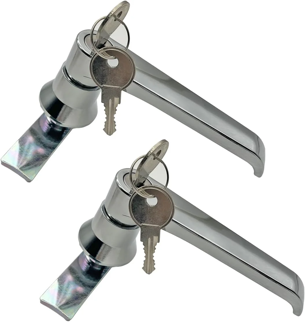 قفل دستگیره اهرمی PUROCEAN، مدل L، قفل دستگیره درب، قفل دستگیره کابینت کروم (PX057) - دو عدد