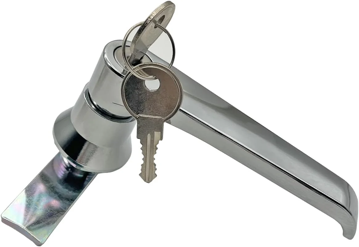 قفل دستگیره اهرمی PUROCEAN، مدل L، قفل دستگیره درب، قفل دستگیره کابینت کروم (PX057) - دو عدد