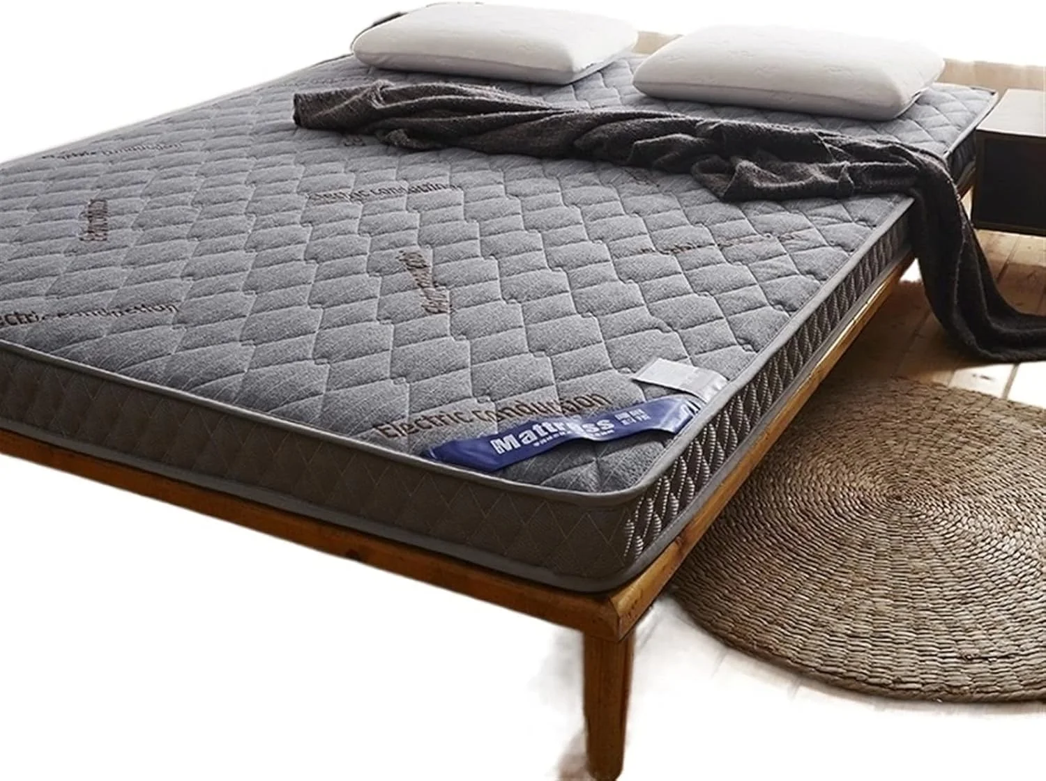 رویه تشک فوم حافظه دار AOCATE سایز کوئین، تاشو، بافتنی، پنبه ای، ضخیم، مناسب برای تاتامی و خوابیدن روی زمین