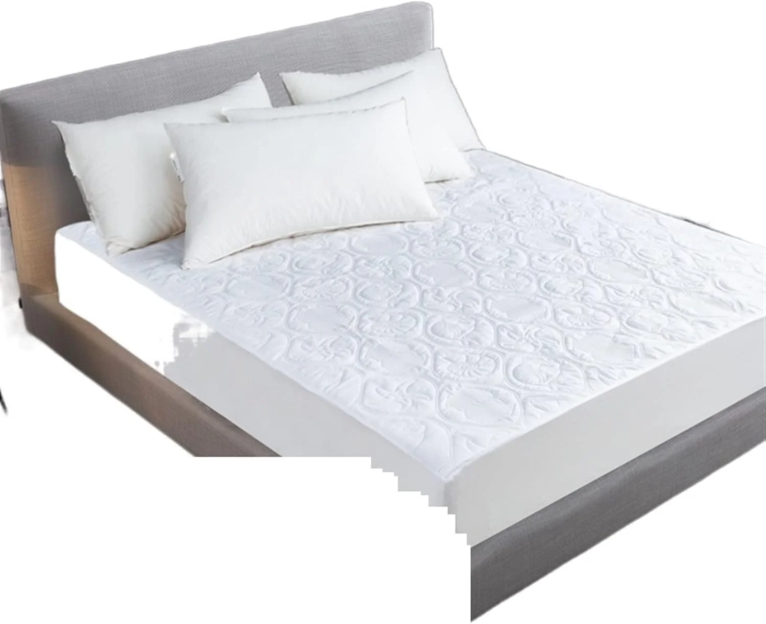 محافظ تشک ضد آب AOCATE با فوم حافظه دار، طرح برجسته لحافی، روکش تشک مدل ملحفه کش دار برای تشک، پد نرم و ضخیم برای تخت