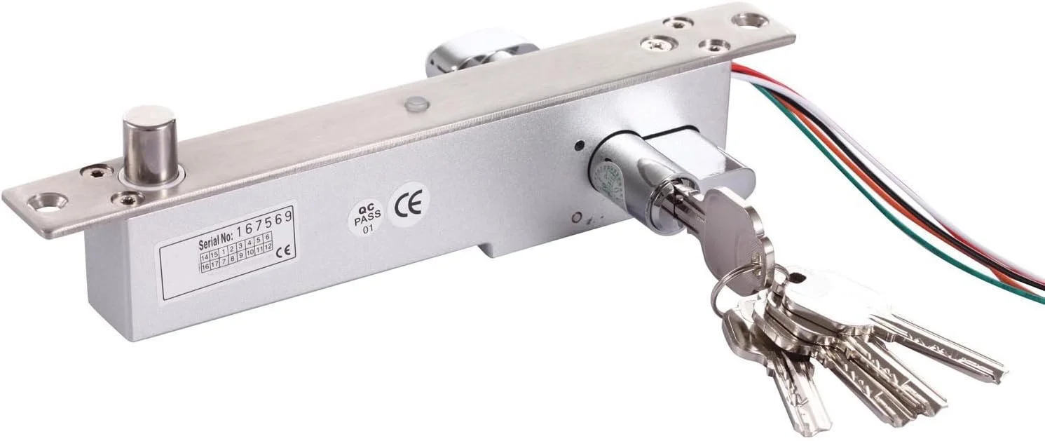 قفل زبانه ای برقی UHPPOTE با کلید بازشو، ایمن در صورت قطع برق، استوانه بازشوی دستی