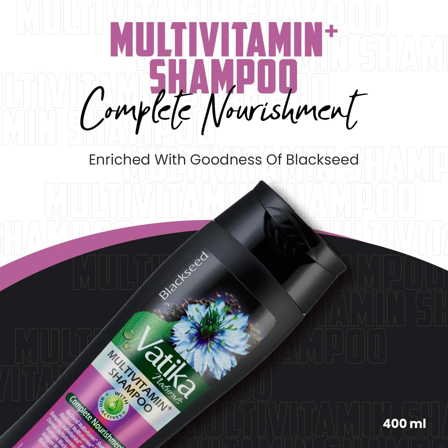 شامپو مولتی ویتامین دانه سیاه واتیکا نچرالز - 400 میلی لیتر | برای درخشندگی، تغذیه کامل و استحکام | غنی شده با ترکیبی از ویتامین های A، E، F و دانه سیاه شامپو مولتی ویتامین دانه سیاه واتیکا نچرالز - 400 میلی لیتر | برای درخشندگی، تغذیه کامل و استحکام | غنی شده با ترکیبی از ویتامین های A، E، F و دانه سیاه
