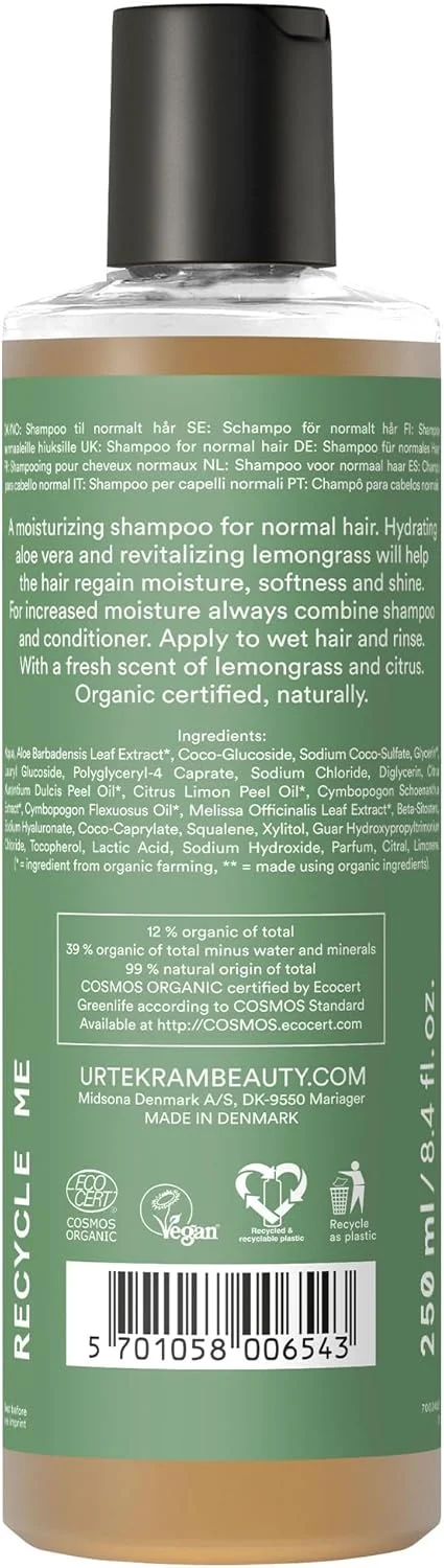 شامپو مرطوب کننده موهای معمولی Urtekram با رایحه لیمو وحشی، 250 میلی لیتر | حاوی عصاره آلوئه ورا و علف لیمو | 100% ارگانیک | وگان شامپو مرطوب کننده موهای معمولی Urtekram با رایحه لیمو وحشی، 250 میلی لیتر | حاوی عصاره آلوئه ورا و علف لیمو | 100% ارگانیک | وگان