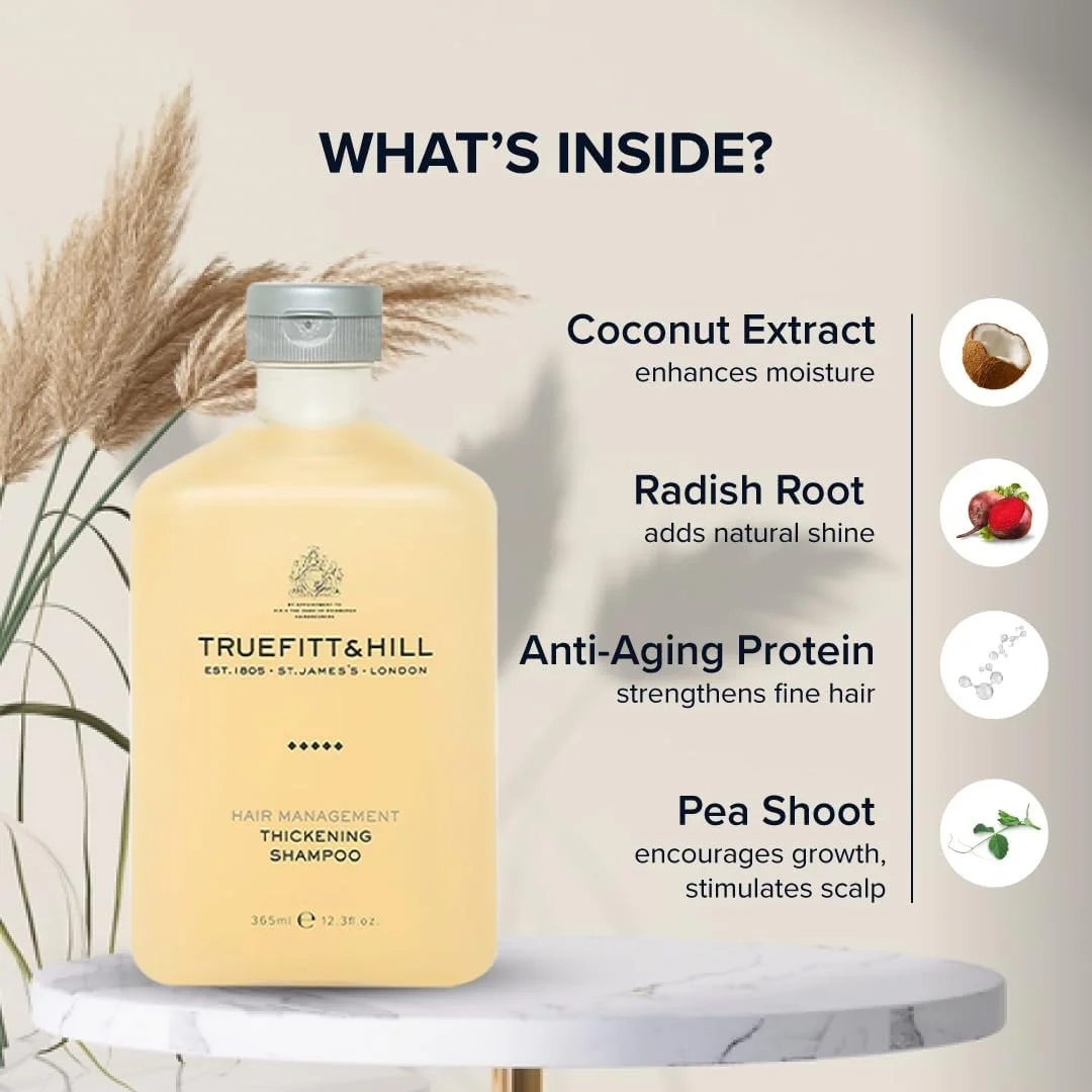 شامپو ضخیم کننده مو مردانه تروفیت اند هیل | شامپو ضد ریزش مو بدون سولفات | حجم دهنده موهای نازک (365 میلی لیتر)