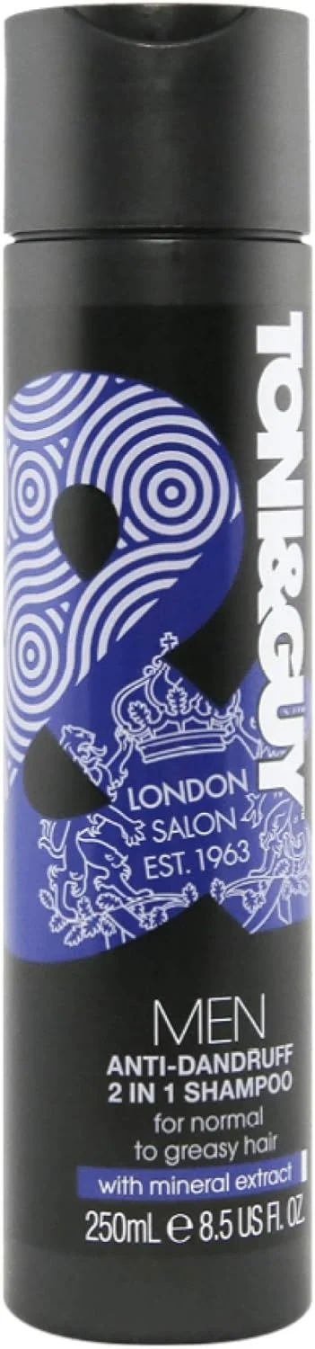 شامپو ضد شوره 2 در 1 مردانه تونی اند گای، پاک کننده موهای چرب و تسکین دهنده پوست سر خارش دار، 250 میلی لیتر شامپو ضد شوره 2 در 1 مردانه تونی اند گای، پاک کننده موهای چرب و تسکین دهنده پوست سر خارش دار، 250 میلی لیتر