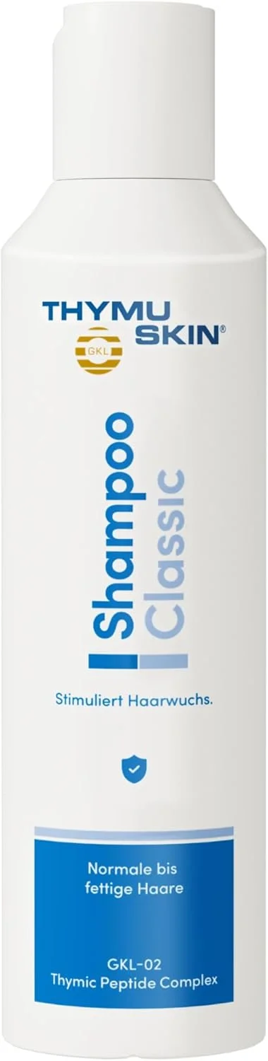 شامپو کلاسیک تایموسکین - فرمول ضخیم کننده و رشد مجدد مو برای آقایان و بانوان، برای موهای معمولی/چرب، پپتید ثبت شده GKL-02، فرمول آلمانی برای نازک شدن مو و ریزش مو - 200 میلی لیتر - 60 روز شامپو کلاسیک تایموسکین - فرمول ضخیم کننده و رشد مجدد مو برای آقایان و بانوان، برای موهای معمولی/چرب، پپتید ثبت شده GKL-02، فرمول آلمانی برای نازک شدن مو و ریزش مو - 200 میلی لیتر - 60 روز