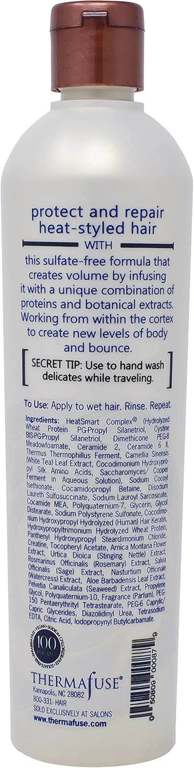 شامپو حجم دهنده ترمافیوز (355 میلی لیتر) بدون سولفات، حجم دهنده، تقویت کننده، ضخیم کننده، شامپو ترمیم کننده که به موهای نازک، کم پشت، ضعیف و معمولی در هر اندازه، حجم می دهد و برای استفاده روزانه مناسب است. شامپو حجم دهنده ترمافیوز (355 میلی لیتر) بدون سولفات، حجم دهنده، تقویت کننده، ضخیم کننده، شامپو ترمیم کننده که به موهای نازک، کم پشت، ضعیف و معمولی در هر اندازه، حجم می دهد و برای استفاده روزانه مناسب است.