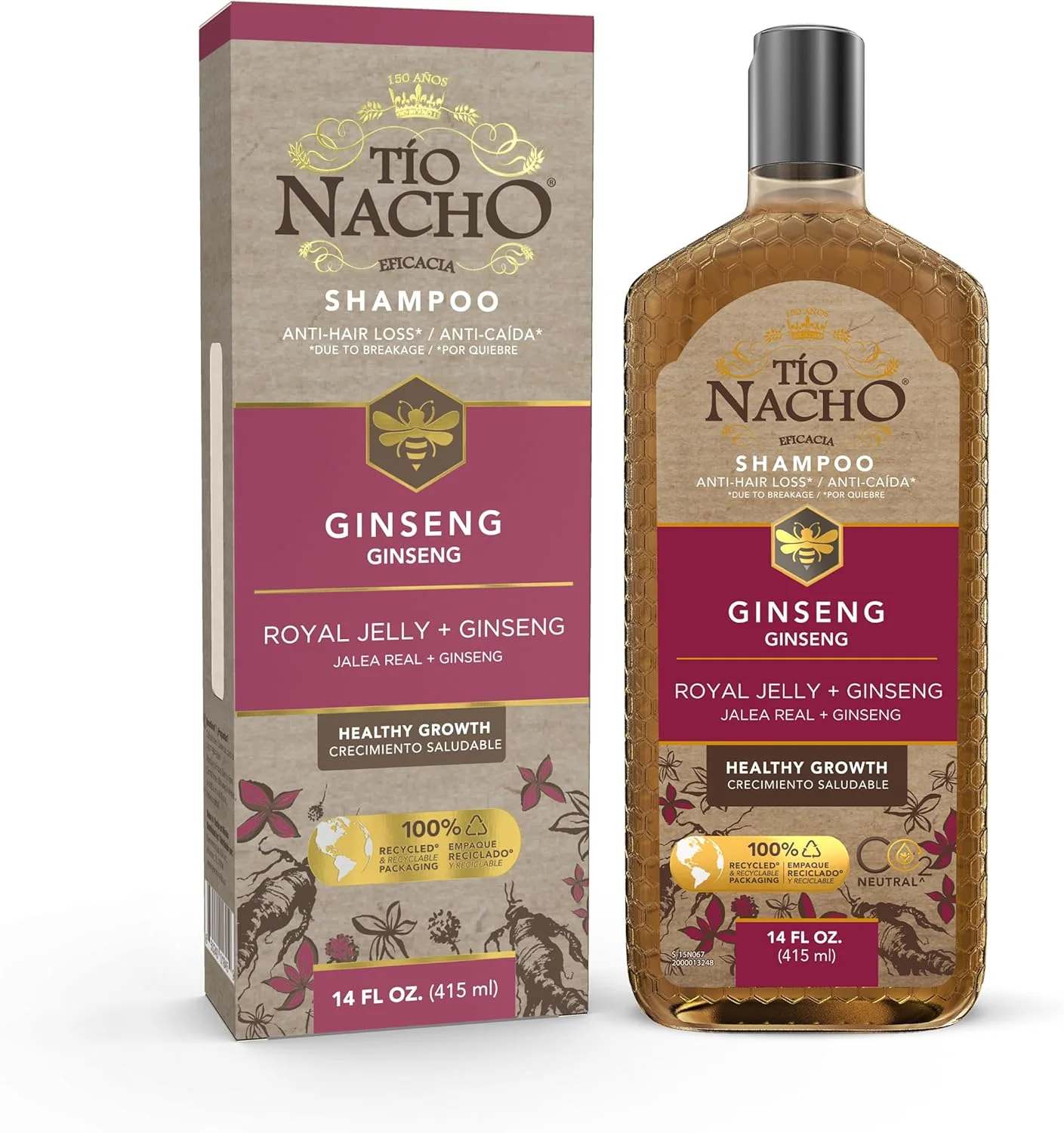 شامپو تیو ناچو با جینسینگ، ژل رویال، آلوئه ورا و جوجوبا، مراقبت تقویتی مو برای کاهش ریزش و شکستگی، فرمول احیا کننده و مغذی، 414 میلی لیتر شامپو تیو ناچو با جینسینگ، ژل رویال، آلوئه ورا و جوجوبا، مراقبت تقویتی مو برای کاهش ریزش و شکستگی، فرمول احیا کننده و مغذی، 414 میلی لیتر