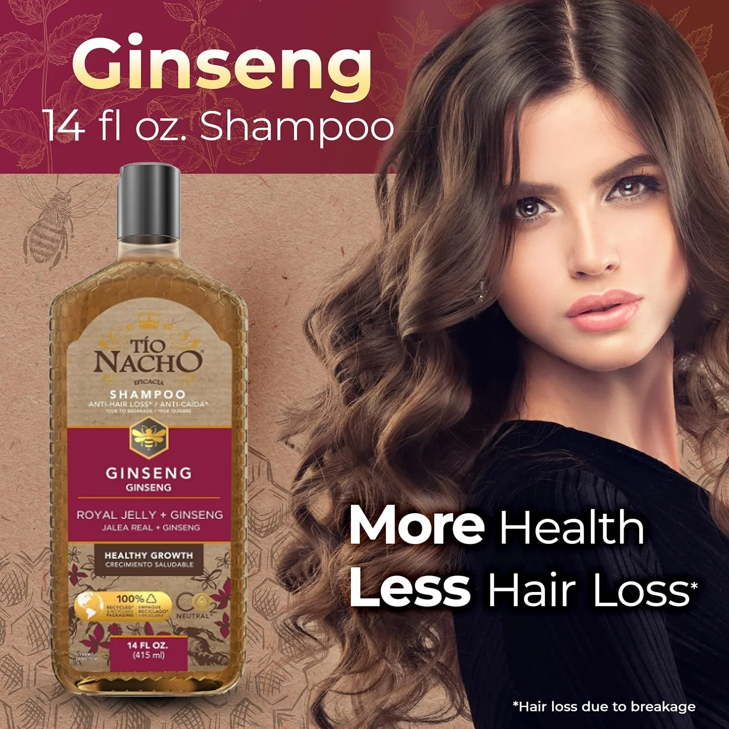 شامپو تیو ناچو با جینسینگ، ژل رویال، آلوئه ورا و جوجوبا، مراقبت تقویتی مو برای کاهش ریزش و شکستگی، فرمول احیا کننده و مغذی، 414 میلی لیتر شامپو تیو ناچو با جینسینگ، ژل رویال، آلوئه ورا و جوجوبا، مراقبت تقویتی مو برای کاهش ریزش و شکستگی، فرمول احیا کننده و مغذی، 414 میلی لیتر