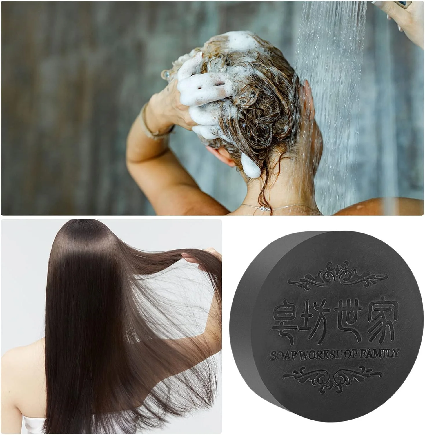 شامپو صابونی تیره، شامپو بار تیره موی ارگانیک، شامپو بار مشکی ارگانیک طبیعی تیره موی خاکستری زنانه و مردانه، صابون دست ساز (2 عدد) شامپو صابونی تیره، شامپو بار تیره موی ارگانیک، شامپو بار مشکی ارگانیک طبیعی تیره موی خاکستری زنانه و مردانه، صابون دست ساز (2 عدد)