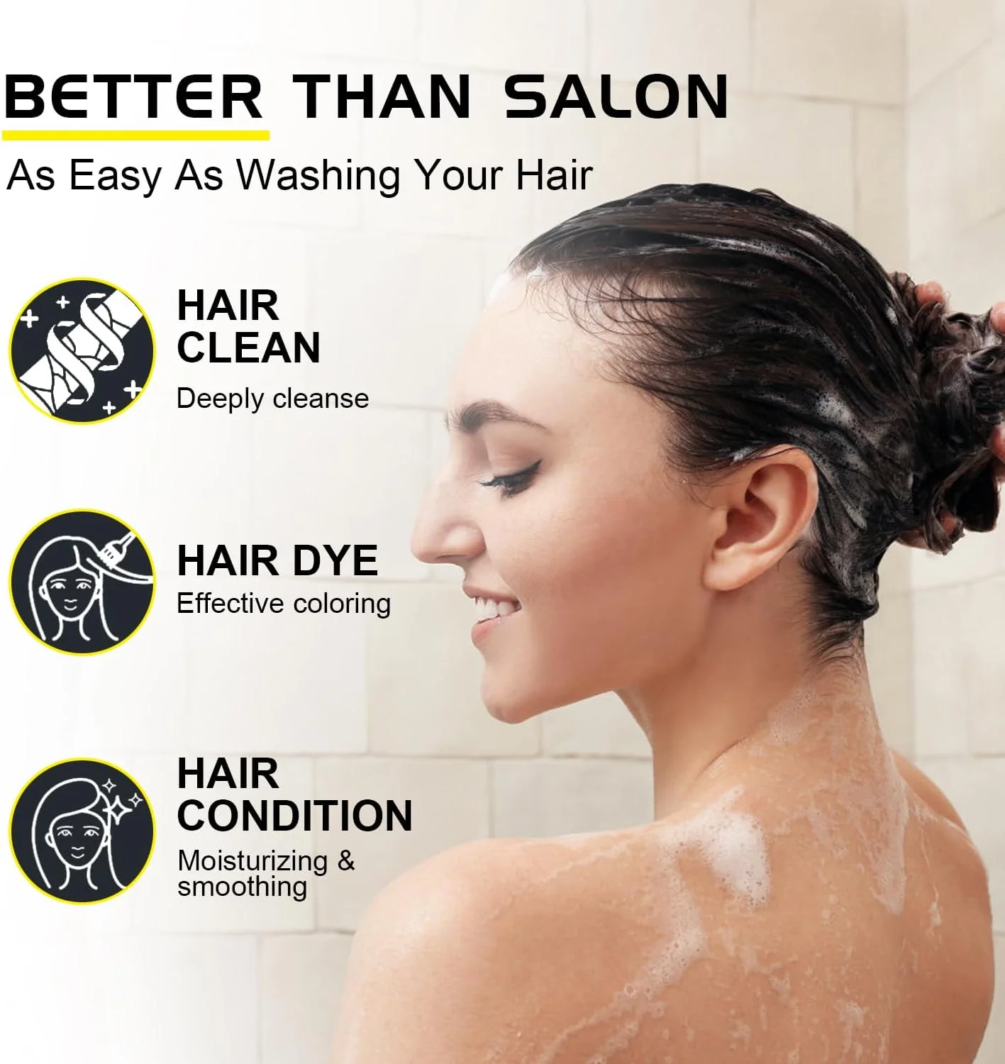 شامپو رنگ موی مشکی 3 در 1، رنگ موی فوری برای پوشش موهای سفید، رنگ موی مشکی طبیعی برای زنان و مردان، شامپو رنگ مو 500 میلی لیتری ماندگاری 30 روزه با مواد گیاهی شامپو رنگ موی مشکی 3 در 1، رنگ موی فوری برای پوشش موهای سفید، رنگ موی مشکی طبیعی برای زنان و مردان، شامپو رنگ مو 500 میلی لیتری ماندگاری 30 روزه با مواد گیاهی