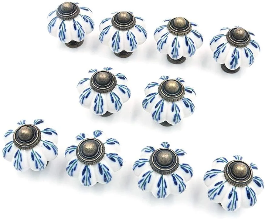 WANGCL ست 10 عددی دستگیره های سرامیکی فلزی آبی روشن، دستگیره های کشو کمد شیک و قدیمی با 10 پیچ (3.8 x 3.3 x 0.03 سانتی متر) WANGCL ست 10 عددی دستگیره های سرامیکی فلزی آبی روشن، دستگیره های کشو کمد شیک و قدیمی با 10 پیچ (3.8 x 3.3 x 0.03 سانتی متر)