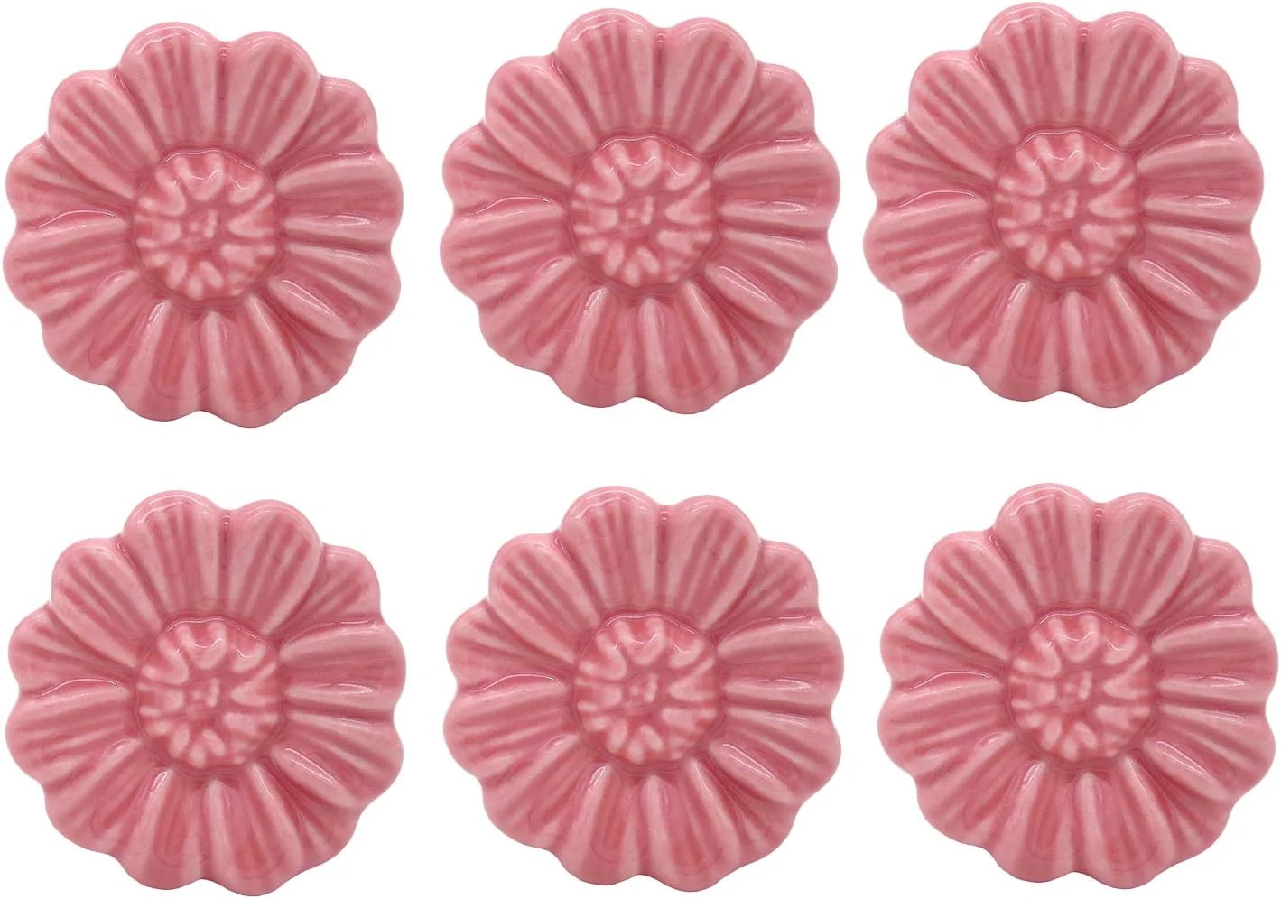 تکریو 6 عددی دستگیره های سرامیکی گلدار طرح گل مینا برای کشوهای کمد، سخت افزار درب کابینت، دستگیره های کششی همراه با پیچ، صورتی تکریو 6 عددی دستگیره های سرامیکی گلدار طرح گل مینا برای کشوهای کمد، سخت افزار درب کابینت، دستگیره های کششی همراه با پیچ، صورتی