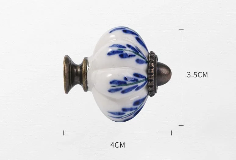 WANGCL ست 10 عددی دستگیره های سرامیکی فلزی آبی روشن، دستگیره های کشو کمد شیک و قدیمی با 10 پیچ (3.8 x 3.3 x 0.03 سانتی متر)