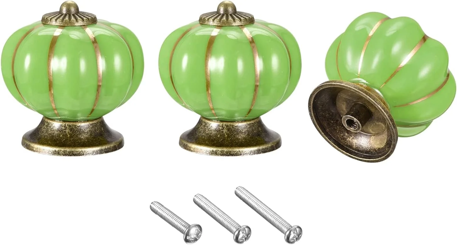 سورسینگ مپ، دستگیره سرامیکی کابینت کشو، 3 عدد دستگیره کدو تنبل، قطر 40 میلی متر / 1.57 اینچ، دستگیره برای کمد لباس های قدیمی، گنجه، کمد، همراه با پیچ، سبز سورسینگ مپ، دستگیره سرامیکی کابینت کشو، 3 عدد دستگیره کدو تنبل، قطر 40 میلی متر / 1.57 اینچ، دستگیره برای کمد لباس های قدیمی، گنجه، کمد، همراه با پیچ، سبز