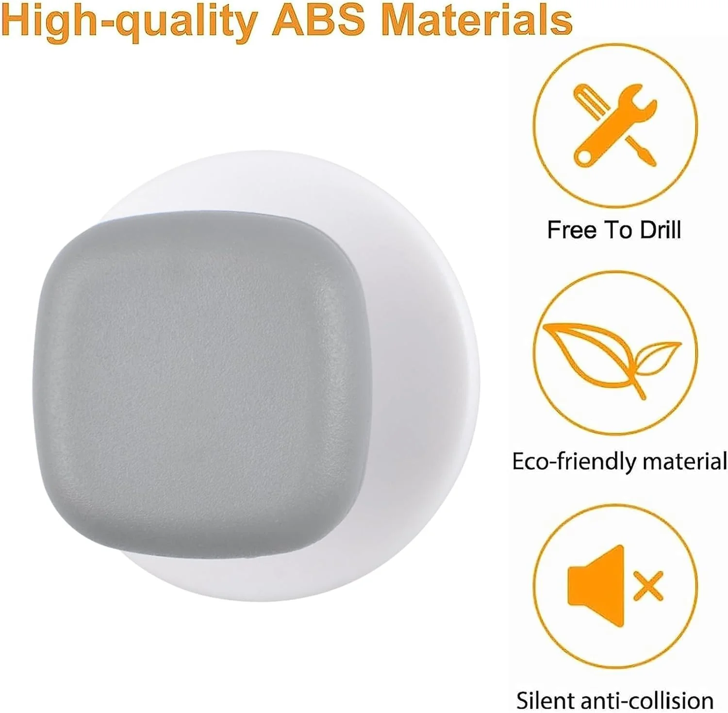 دستگیره کشو خودچسب خاکستری 8 عددی، دستگیره های پلاستیکی گرد و مربعی کابینت، دستگیره های چسبی آسان بدون نیاز به سوراخ کاری برای کابینت آشپزخانه، مبلمان، کمد، لوازم جانبی کشو شیشه ای