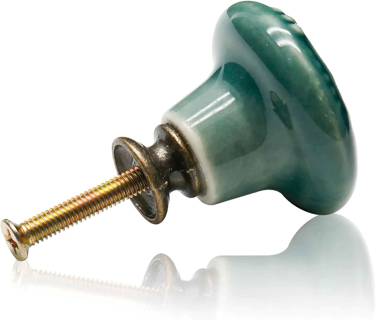 سیمنیر 12 عدد دستگیره کابینت سبز، دستگیره های سرامیکی کمد لباس به سبک رترو، 34 میلی متر / 1.3 اینچ دستگیره کشو دستگیره درب دستگیره های کمد با پیچ های نصب