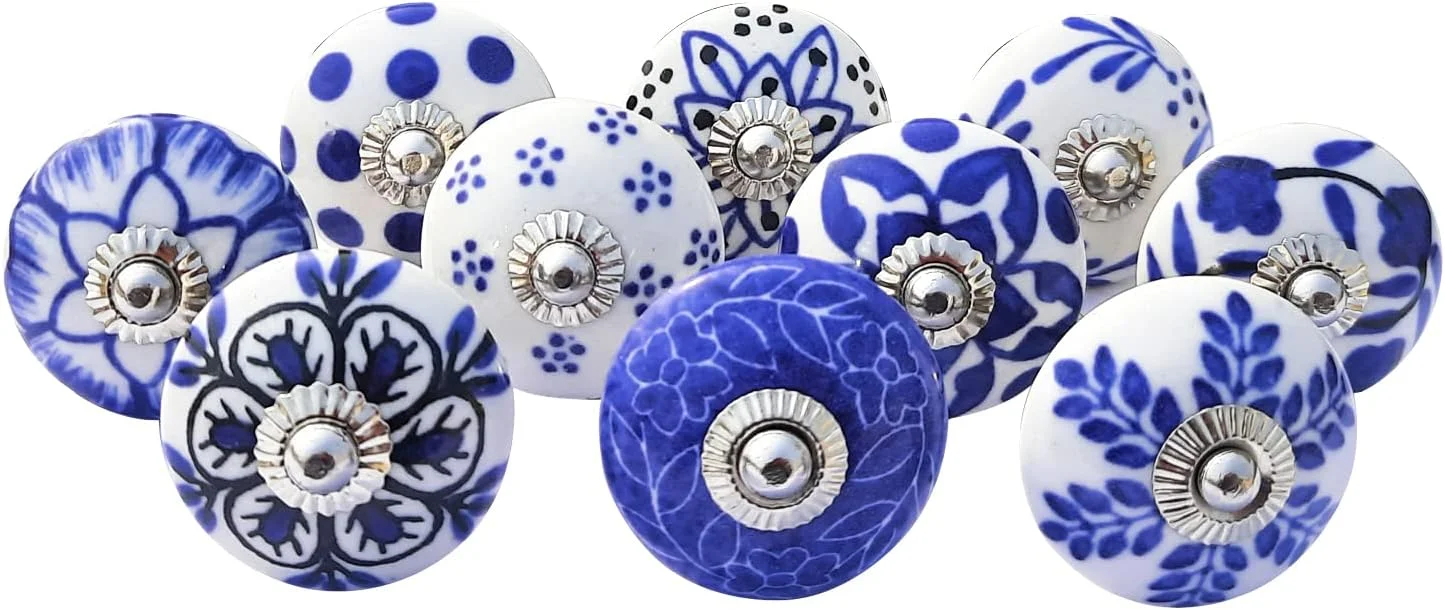 دستگیره های سرامیکی دست ساز طرح قدیمی Royal Kraft Sknob002 مناسب کابینت آشپزخانه، درب، کشو، کمد و گنجه (ست 10 عددی) دستگیره های سرامیکی دست ساز طرح قدیمی Royal Kraft Sknob002 مناسب کابینت آشپزخانه، درب، کشو، کمد و گنجه (ست 10 عددی)