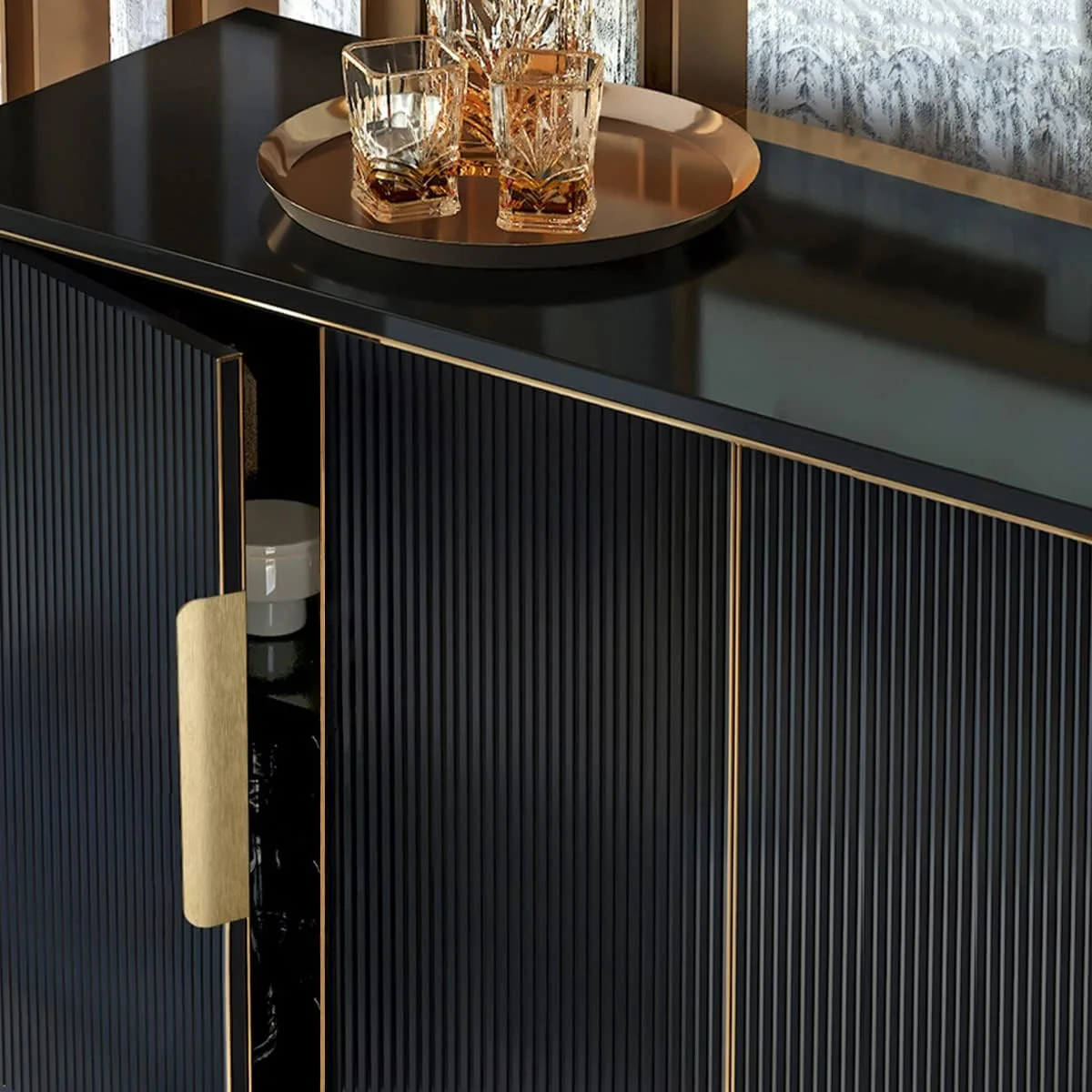 دستگیره لبه ای ساتانگا برای کابینت، کمد، دستگیره های میله ای مربعی، دستگیره کشو، بسته 5 عددی، نصب آسان، 150 میلی متر (6 اینچ)، برنجی برس خورده