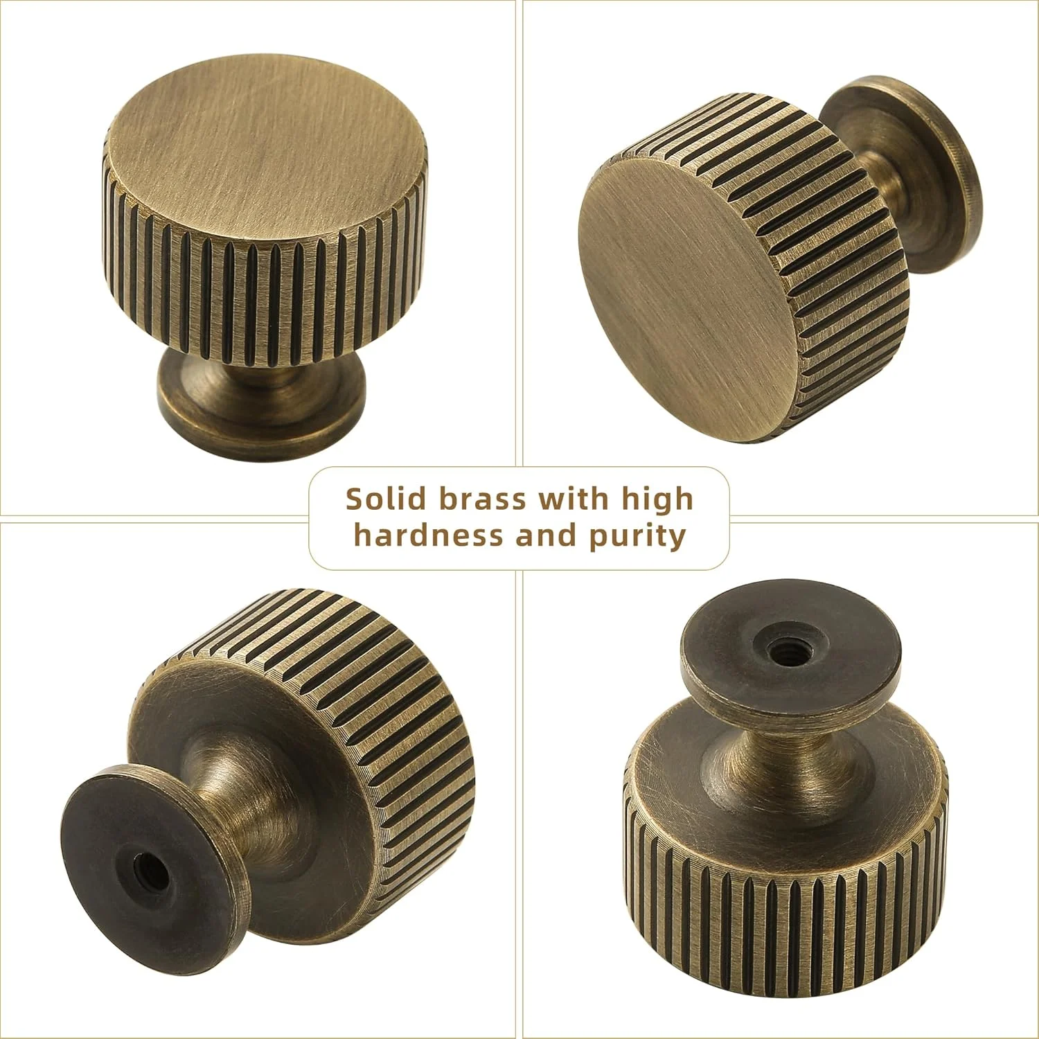 دستگیره کابینت آشپزخانه برنجی عتیقه SALISENG - دستگیره کشو برنزی 6 عددی، دستگیره های برنجی برای کمد اتاق خواب حمام، دستگیره های سخت افزاری مبلمان