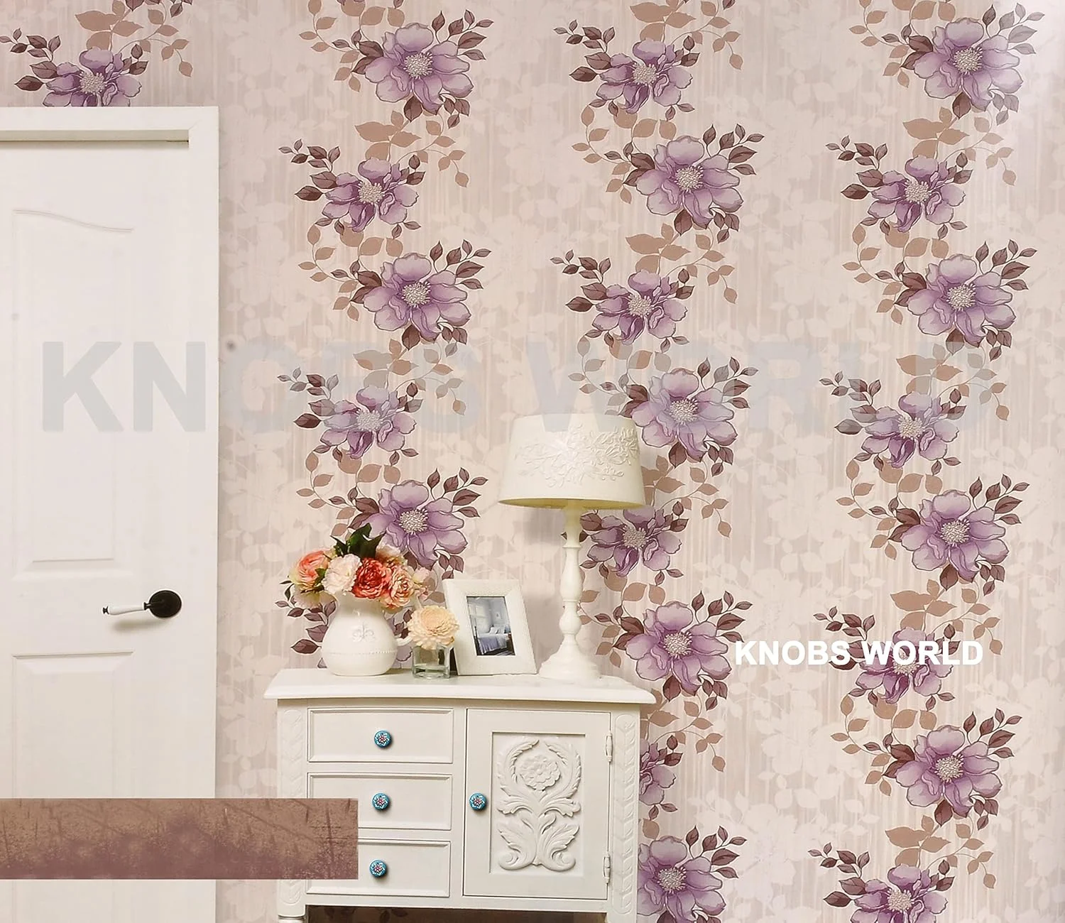 KNOBSWORLD 10 عدد دستگیره سرامیکی طرح گل با ظاهر قدیمی برای درب، کابینت، کشو و کمد