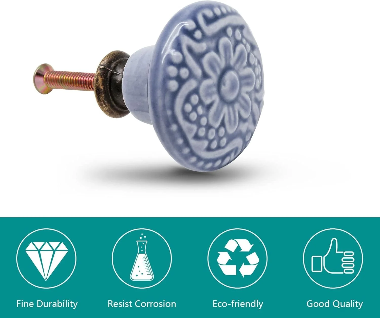 دستگیره کشو، دستگیره کابینت آبی مایل به خاکستری، دستگیره سرامیکی کمد لباس به سبک رترو، دستگیره درب کشو 33 میلی متری با پیچ های نصب (6 عدد، 1.3 اینچ) دستگیره کشو، دستگیره کابینت آبی مایل به خاکستری، دستگیره سرامیکی کمد لباس به سبک رترو، دستگیره درب کشو 33 میلی متری با پیچ های نصب (6 عدد، 1.3 اینچ)