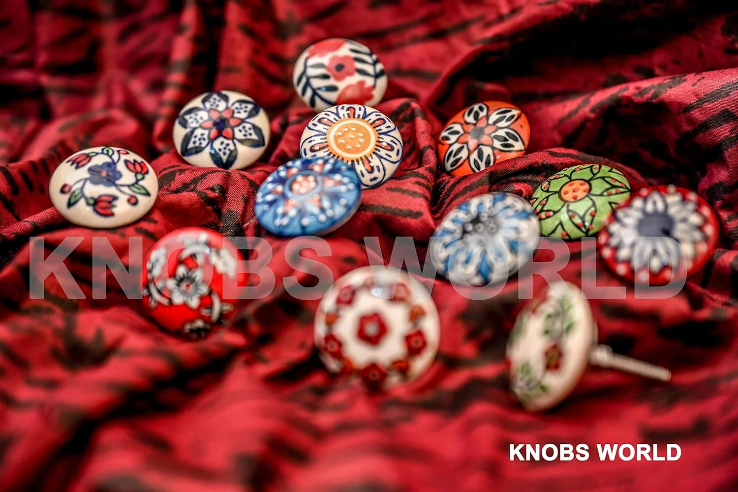 KNOBSWORLD 12 عدد دستگیره سرامیکی طرح گل با ظاهر قدیمی، مناسب درب، کابینت، کشو و کمد