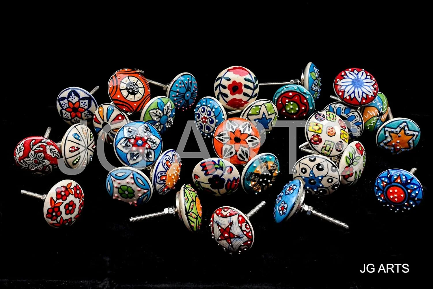 JGARTS 20 عدد دستگیره سرامیکی طرح گل با ظاهر قدیمی برای درب، کابینت، کشو و کمد JGARTS 20 عدد دستگیره سرامیکی طرح گل با ظاهر قدیمی برای درب، کابینت، کشو و کمد