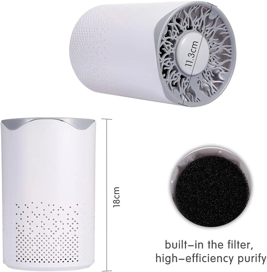تصفیه کننده هوای پپیسکی برای خانه با فیلتر، پاک کننده هوا برای اتاق خواب، از بین برنده بو، گرد و غبار و گرده
