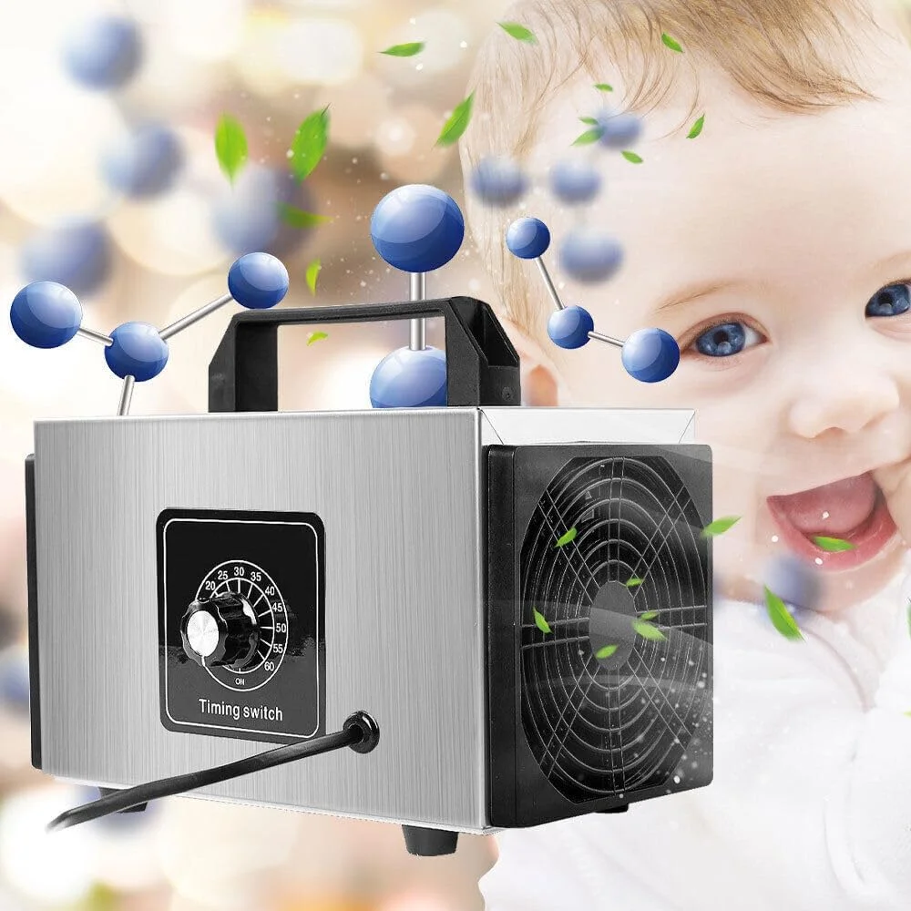 ژنراتور ازن تصفیه کننده هوا پپیسکی 220 ولت 60 گرم در ساعت، دستگاه تمیز کننده ازن خانگی، ازون ساز قابل حمل، ژنراتور O₃ با تایمر برای فرمالدهید خودرو و منزل