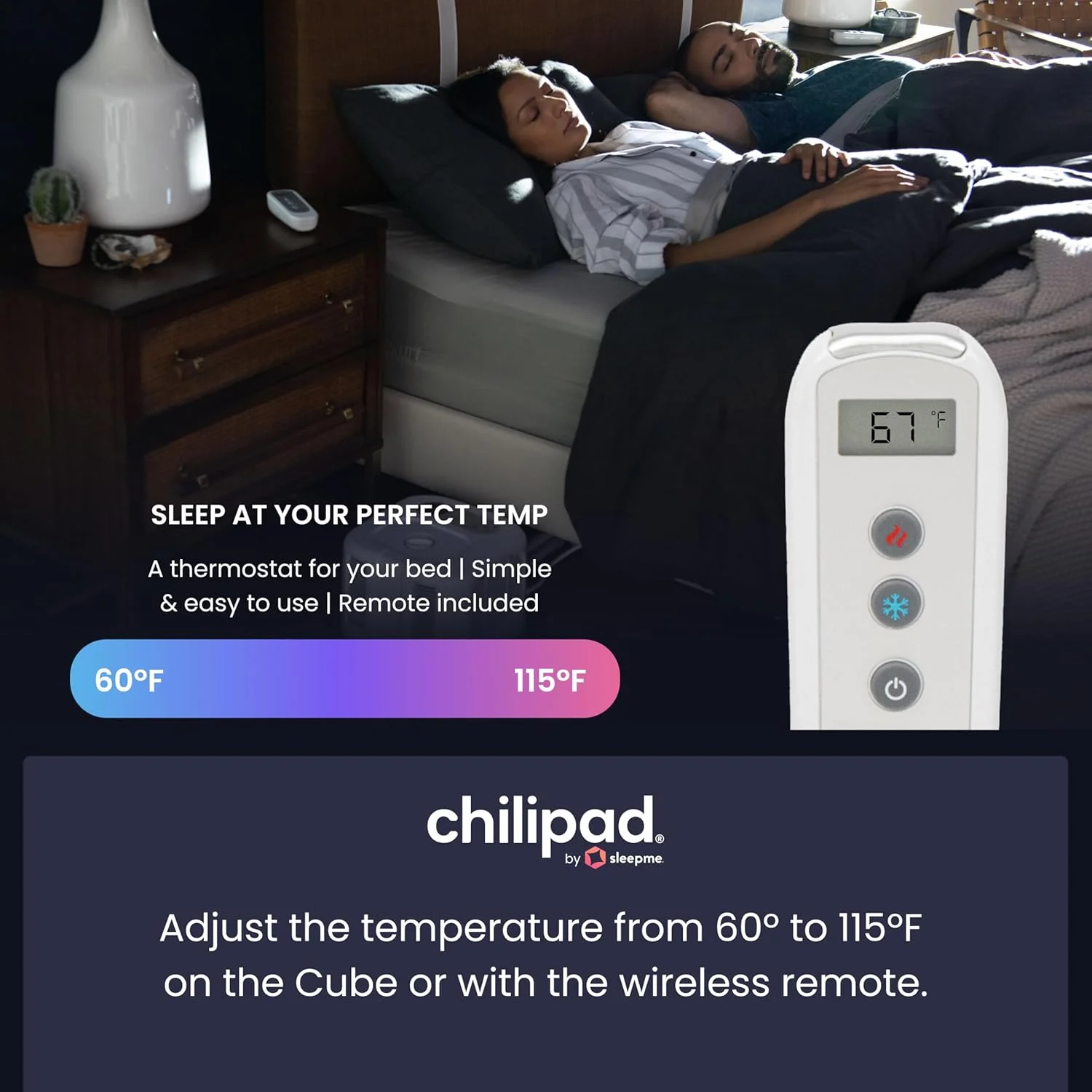 سیستم خواب کیوب چیلی اسلیپ - مناطق ME و WE - پد تشک خنک کننده و گرم کننده - کنترل دمای فردی، بهبود عالی خواب، یکپارچه سازی ریموت بی سیم (Queen (80" L x 60" W)) سیستم خواب کیوب چیلی اسلیپ - مناطق ME و WE - پد تشک خنک کننده و گرم کننده - کنترل دمای فردی، بهبود عالی خواب، یکپارچه سازی ریموت بی سیم (Queen (80" L x 60" W))