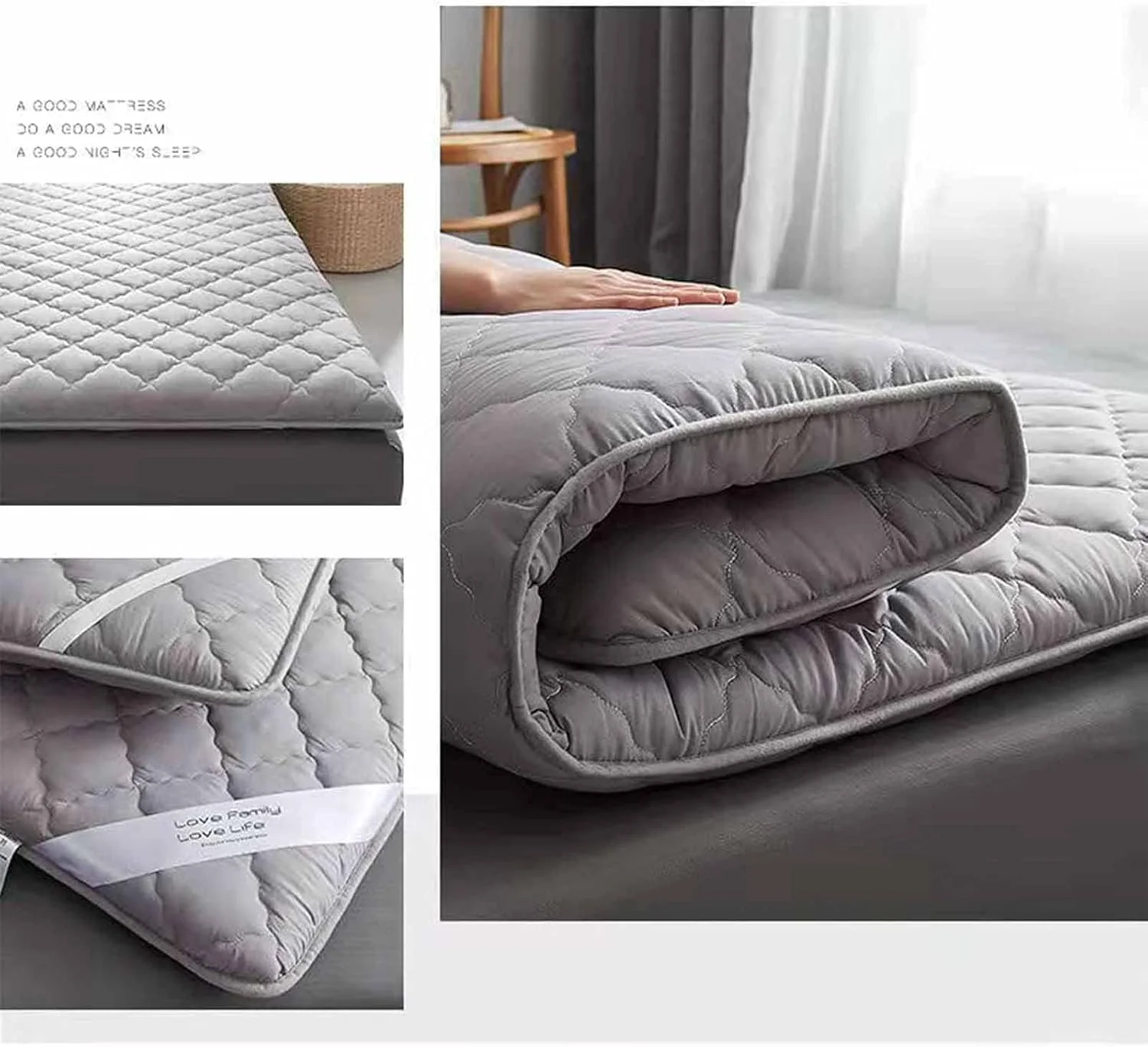 تشک فوتون تاتامی تنفسی، نرم و ضخیم به سبک ژاپنی، تشک فوتون ضخیم 8 سانتی متری برای بزرگسالان، تشک تاتامی رولی تاشو