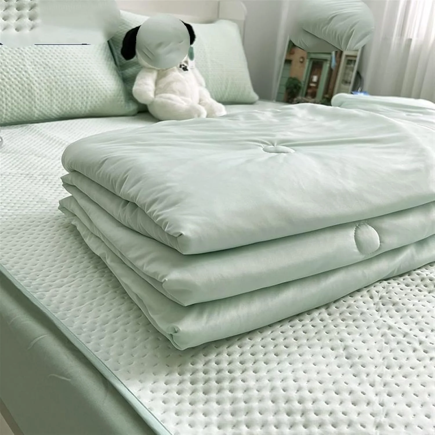 تشک خنک کننده تخت BREAUX، تشک خواب تابستانی، تشک تاشو خنک کننده تخت خواب، پد رویه تشک برای خوابگاه (سایز: 180x200 سانتی متر)