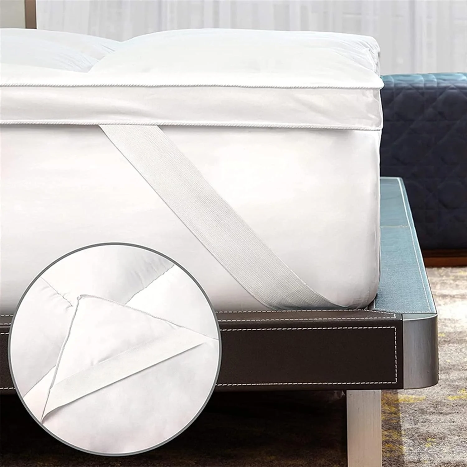 تشک خنک کننده BREAUX، پد ضخیم تشک پر قو با روکش پارچه نخی (سایز: 220 * 200 سانتی متر)