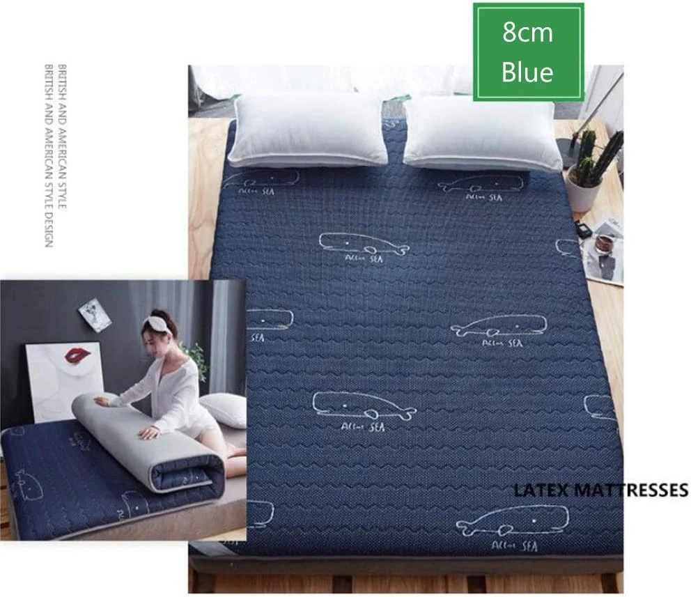 تشک ضخیم و تنفسی، تشک تاتامی ژاپنی، پد تشک لاتکس برای خوابگاه دانشجویی، کمپینگ، اتاق نشیمن (رنگ: آبی، سایز: کینگ: 180x200cm) تشک ضخیم و تنفسی، تشک تاتامی ژاپنی، پد تشک لاتکس برای خوابگاه دانشجویی، کمپینگ، اتاق نشیمن (رنگ: آبی، سایز: کینگ: 180x200cm)