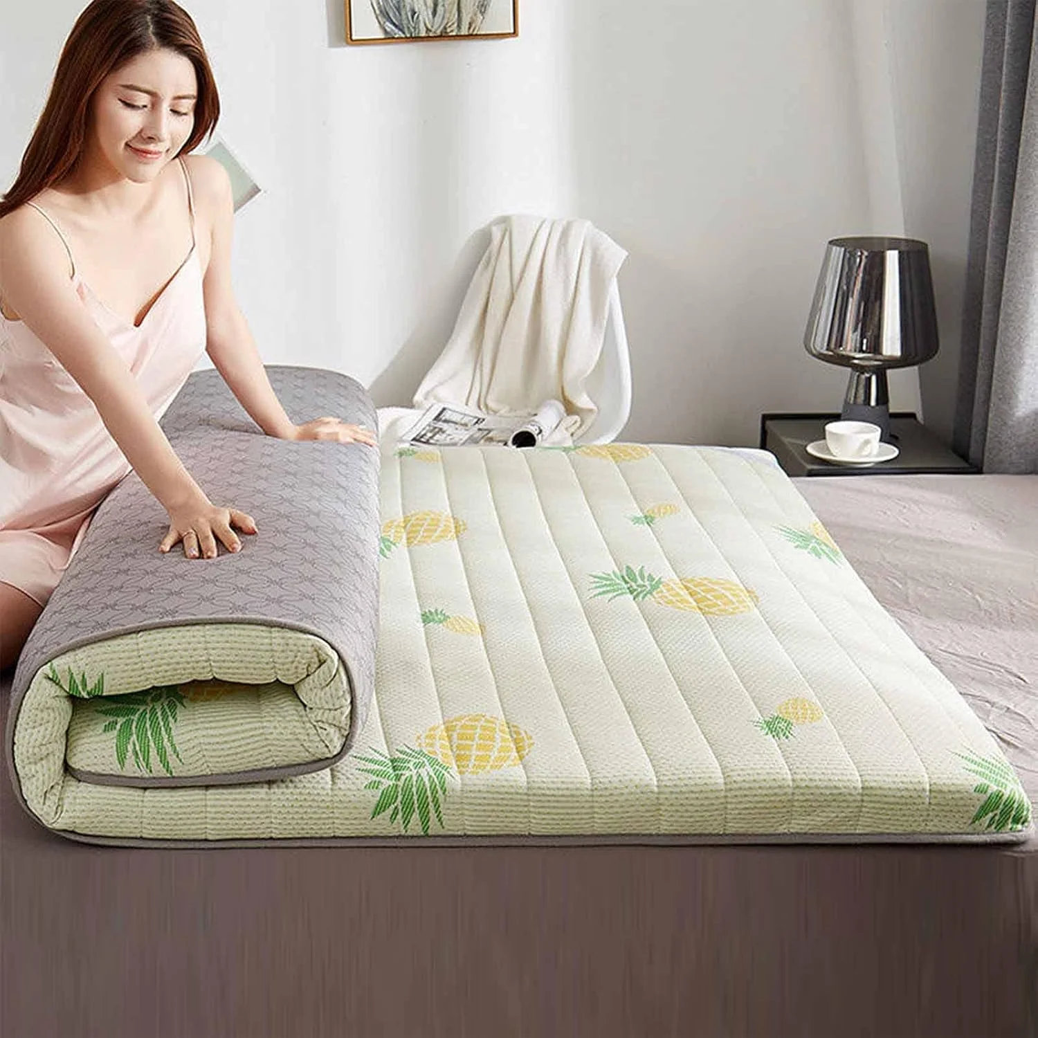 تشک فوتون تاتامی تنفسی، نرم و ضخیم به سبک ژاپنی، تشک فوتون ضخیم 8 سانتی متری برای بزرگسالان، تشک تاتامی جمع شونده