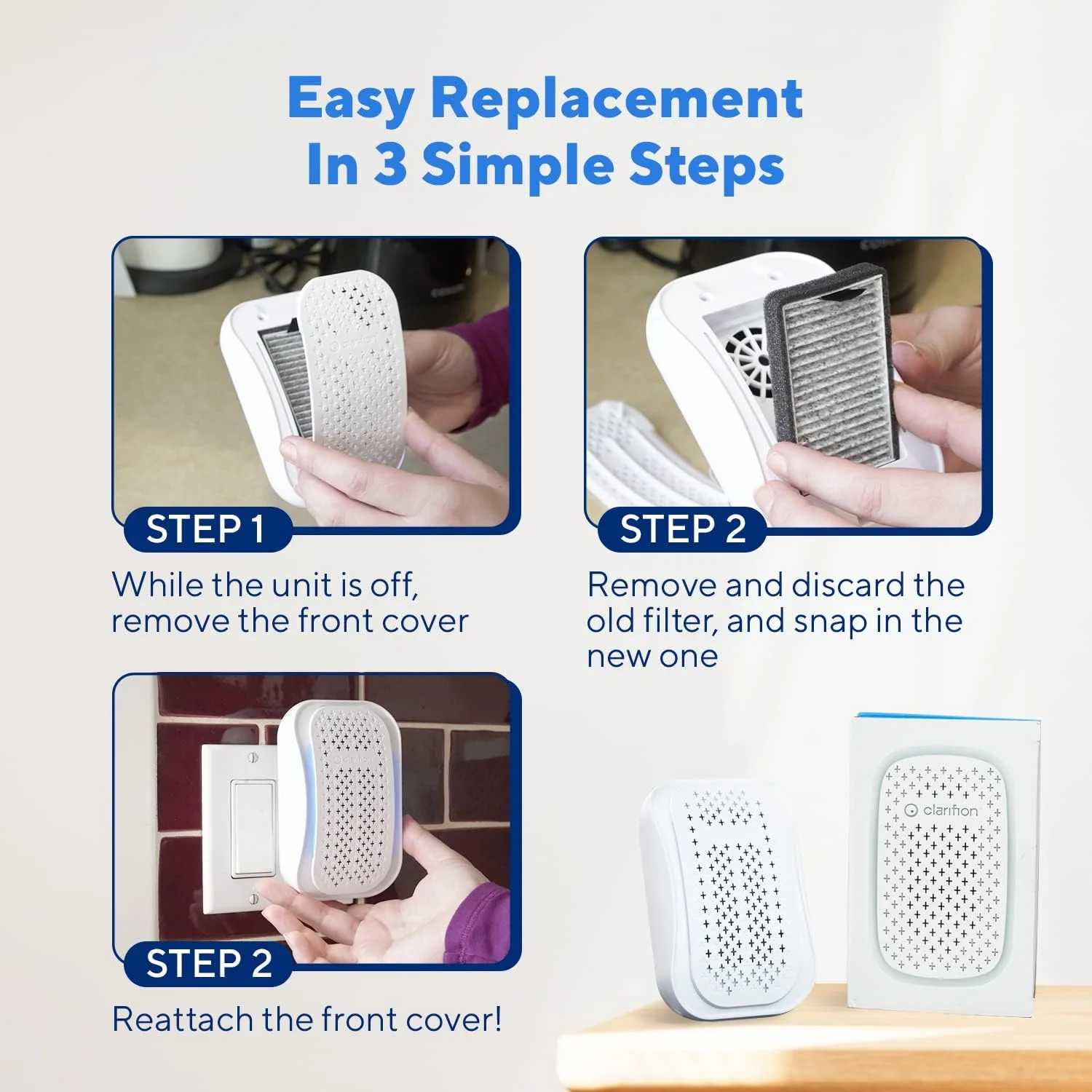 فیلتر جایگزین HEPA+کربن Clarifion - DSTx، دستگاه تصفیه هوا برای خانه، اتاق خواب، فناوری یونیزاسیون، قابل حمل، حذف 95% ذرات معلق در هوا، گرد و غبار، حیوانات خانگی، بوها، دود، مواد آلرژی زا، لوازم ضروری آپارتمان فیلتر جایگزین HEPA+کربن Clarifion - DSTx، دستگاه تصفیه هوا برای خانه، اتاق خواب، فناوری یونیزاسیون، قابل حمل، حذف 95% ذرات معلق در هوا، گرد و غبار، حیوانات خانگی، بوها، دود، مواد آلرژی زا، لوازم ضروری آپارتمان