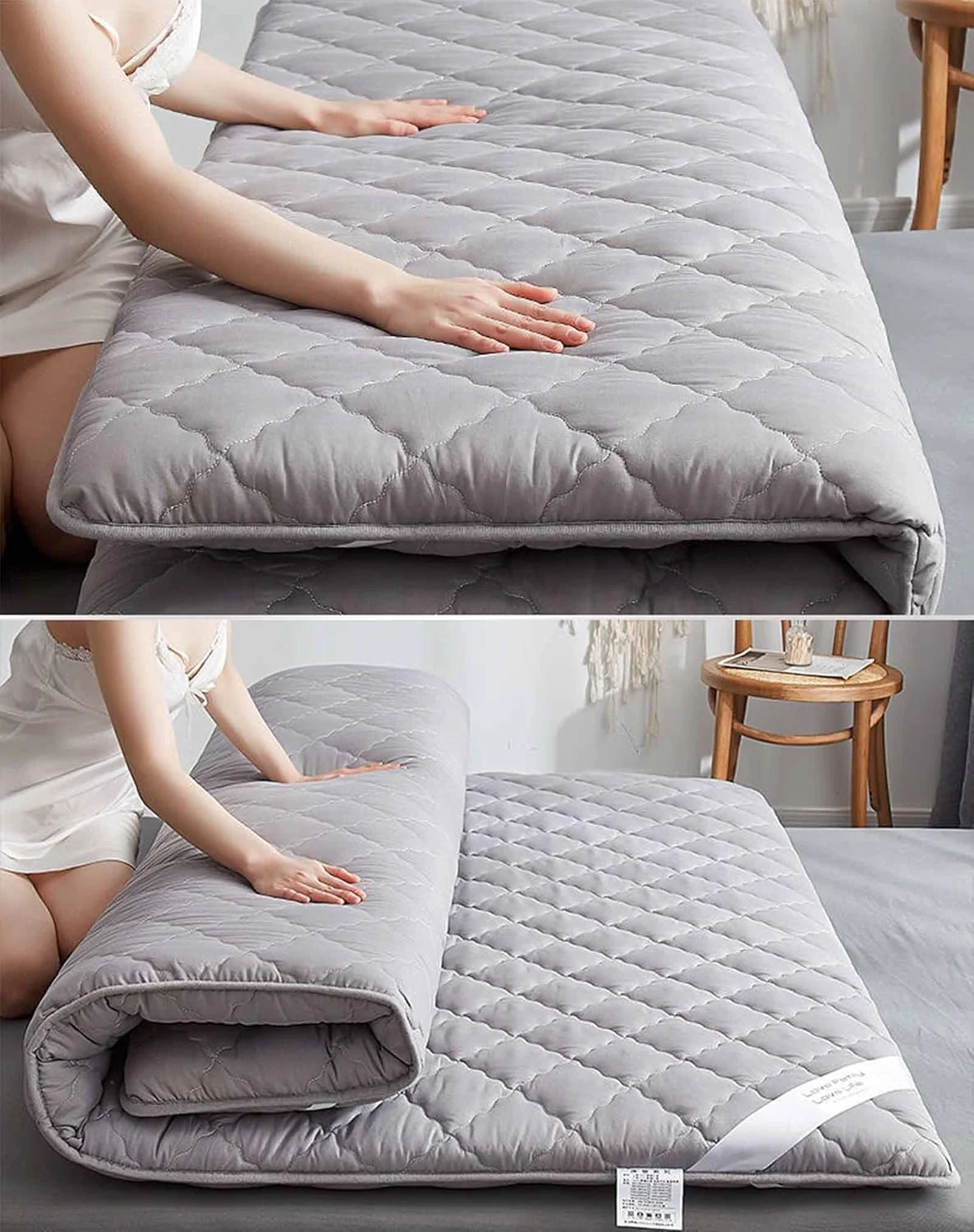 تشک فوتون تاتامی تنفسی، نرم و ضخیم به سبک ژاپنی، تشک فوتون ضخیم 8 سانتی متری برای بزرگسالان، تشک تاتامی جمع شونده