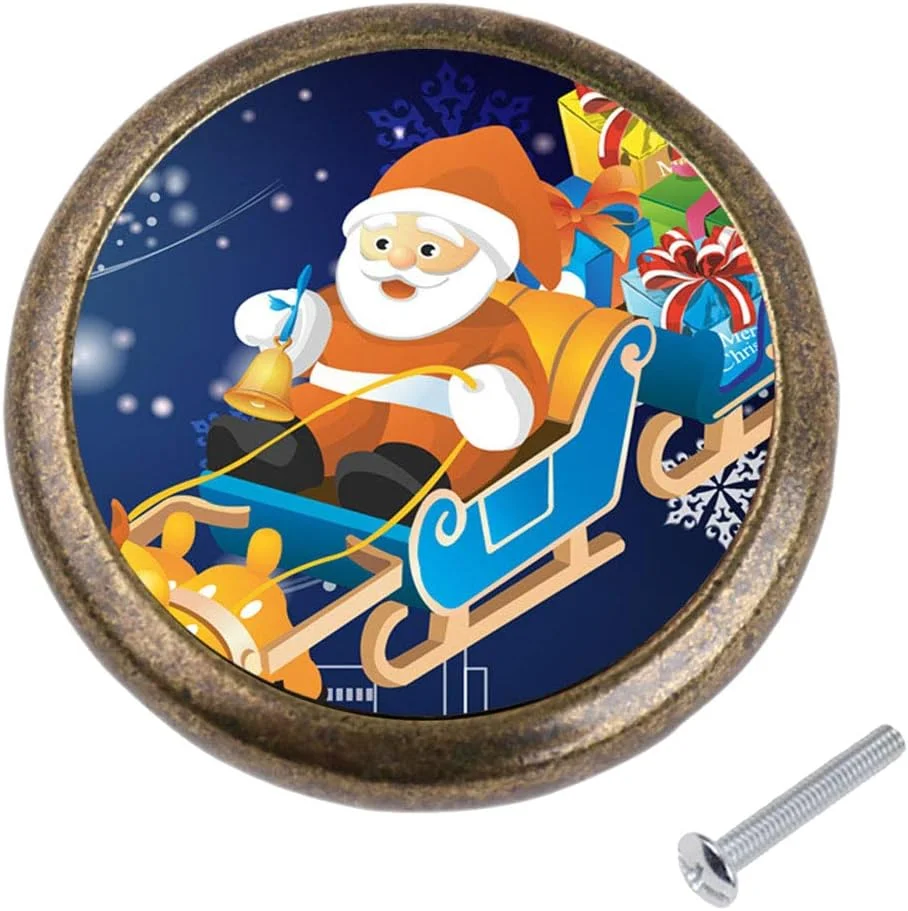 دستگیره کشو کابینت کمد درب مدل SAZ DEKOR طرح کریسمس 36x25 میلی متر - 7 عدد