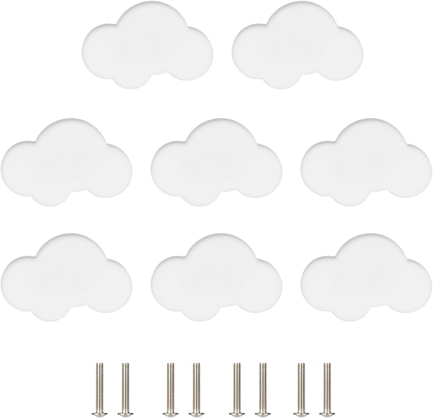 دستگیره های لاستیکی نرم VIDELLY، 8 عددی، دستگیره های درب کابینت کارتونی، دستگیره کمد کودکانه برای کشو اتاق کودک، سفید